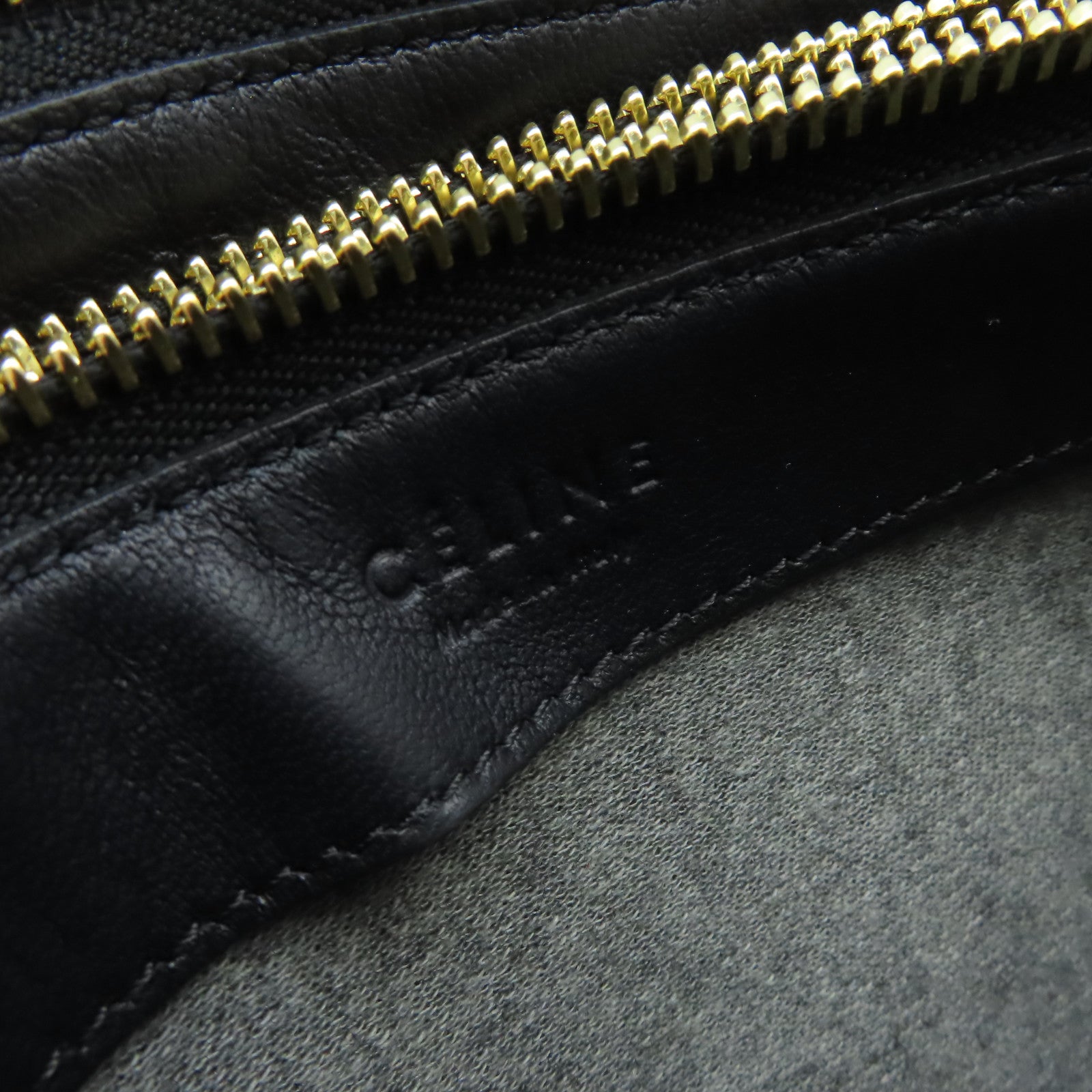 CELINE 羊皮皮革Trio Shoulder Bag肩背袋黑色