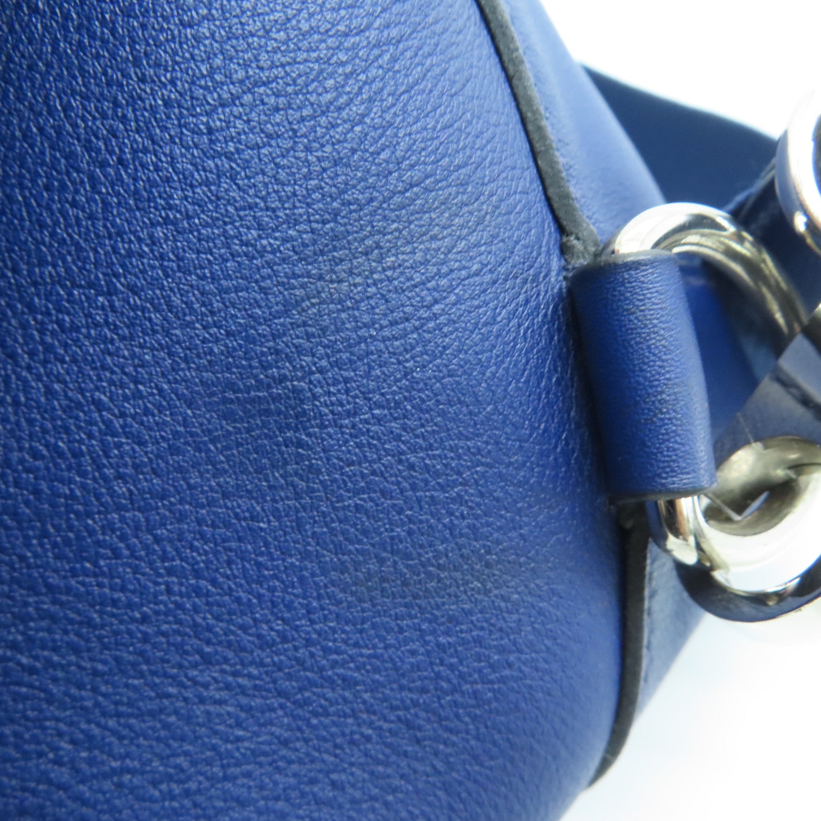 HERMES 【Sharp Discount】Evercolor Leather Toolbox 26 Silver Buckle Handle Shoulder Back Dual-purpose Bag Blue