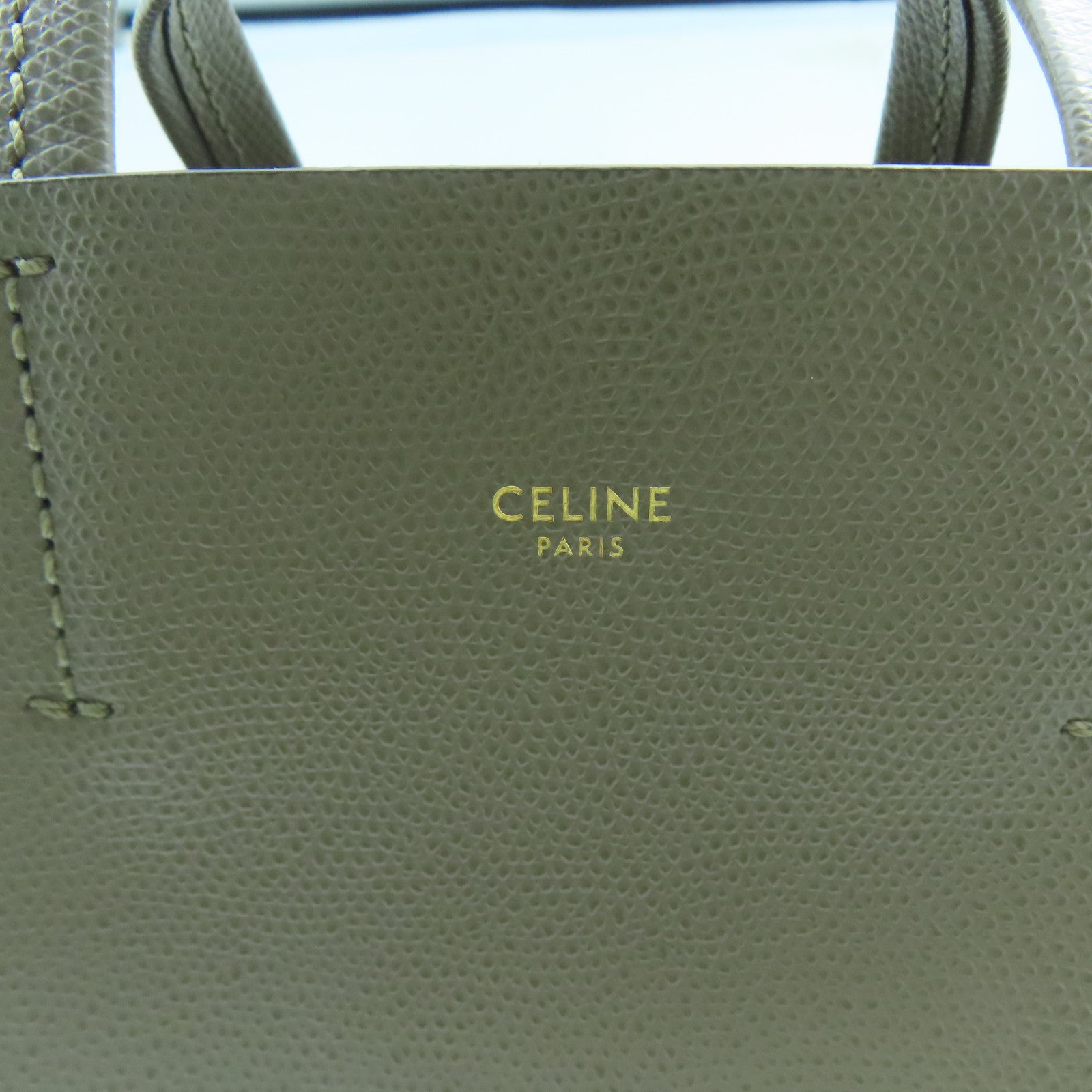 CELINE 牛皮皮革Small Cabag金扣手挽肩背两用袋灰色