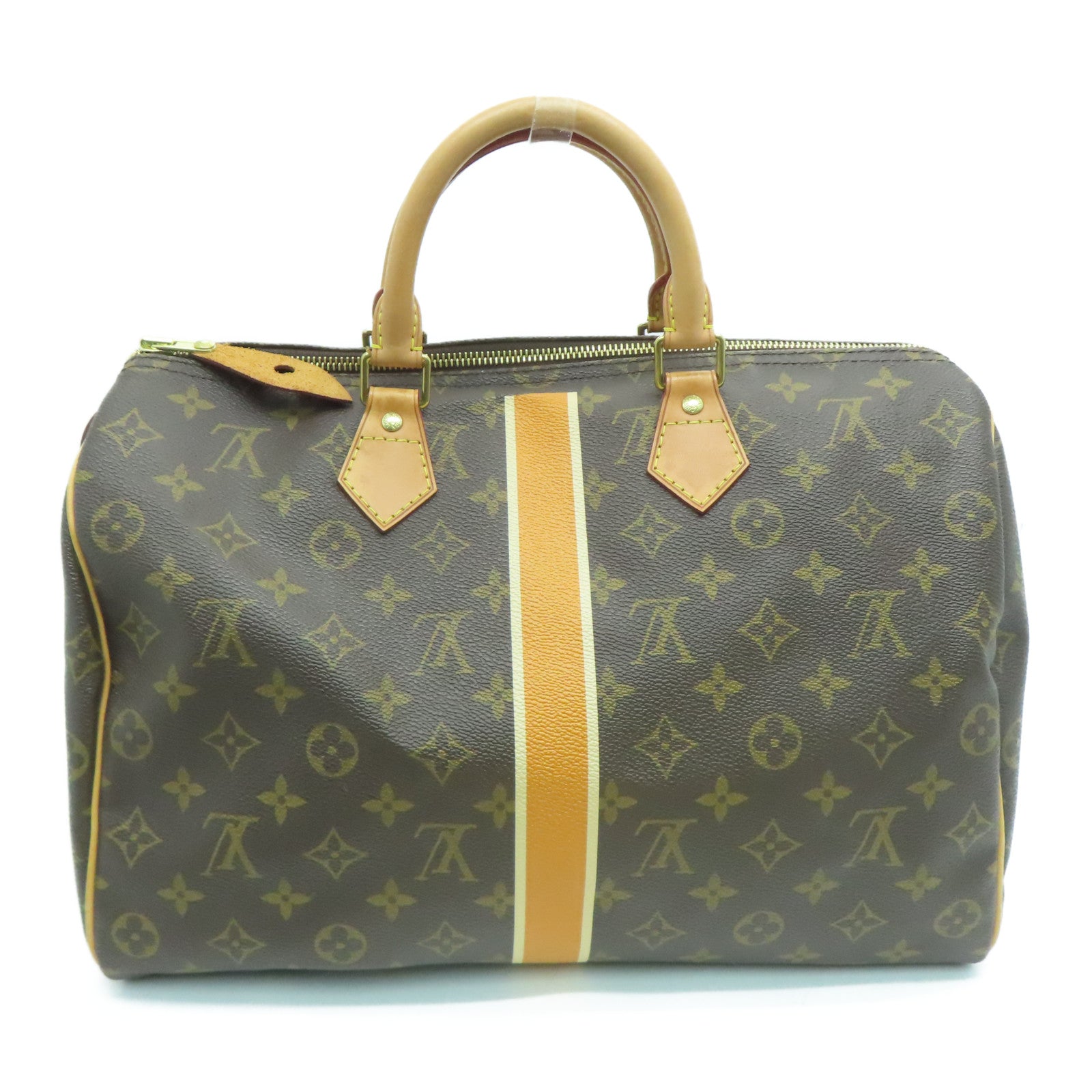 LOUIS VUITTON Monogram Speedy 35 My LV Heritage HandBag金扣手挽袋啡色