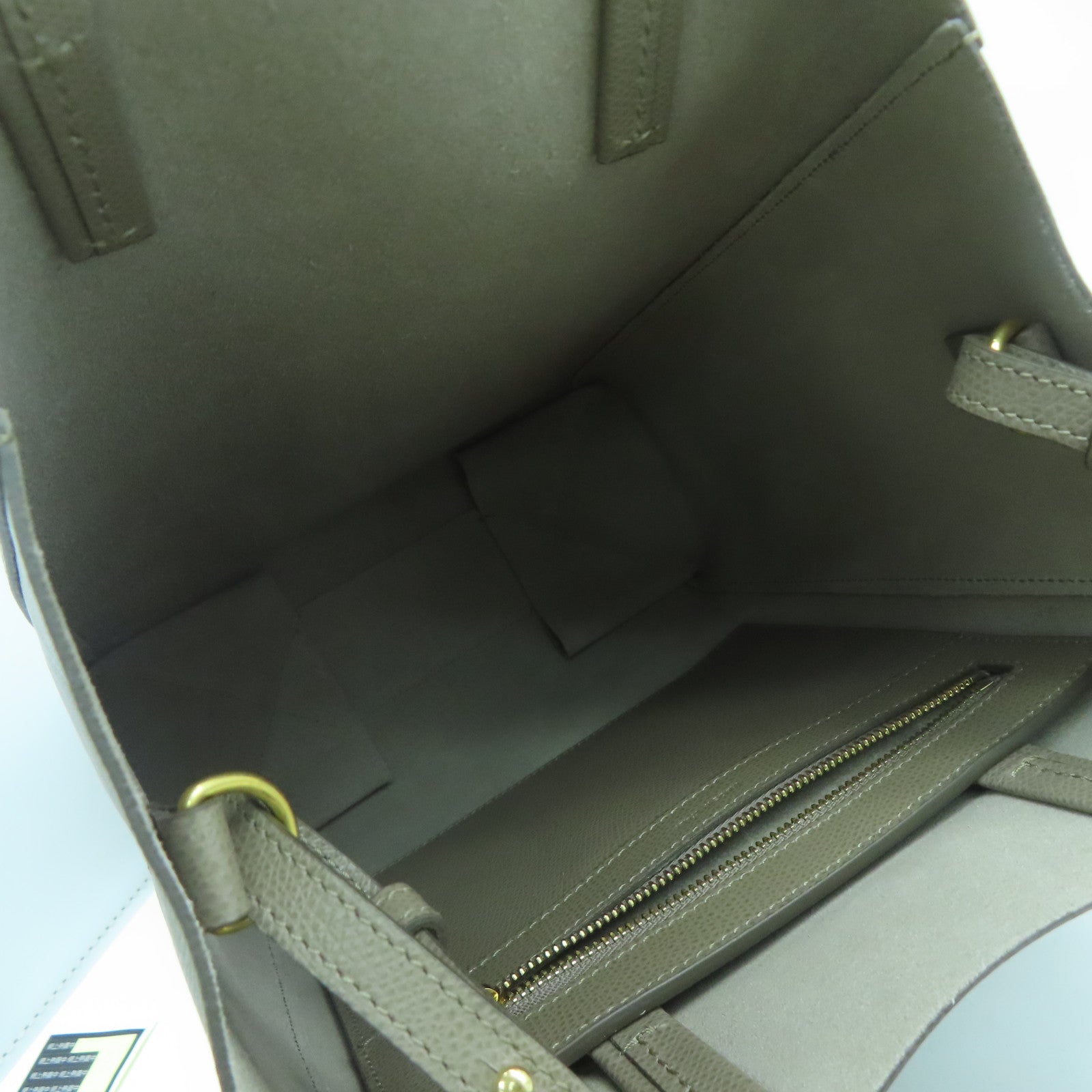 CELINE 牛皮皮革Small Cabag金扣手挽肩背两用袋灰色