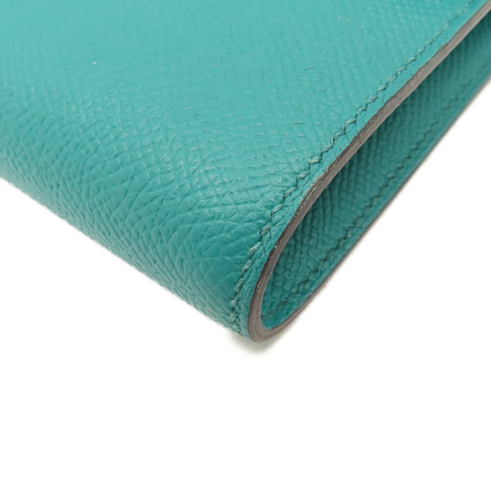 HERMES Epsom皮革Constance Long Wallet銀扣長錢包Menthe薄荷綠色