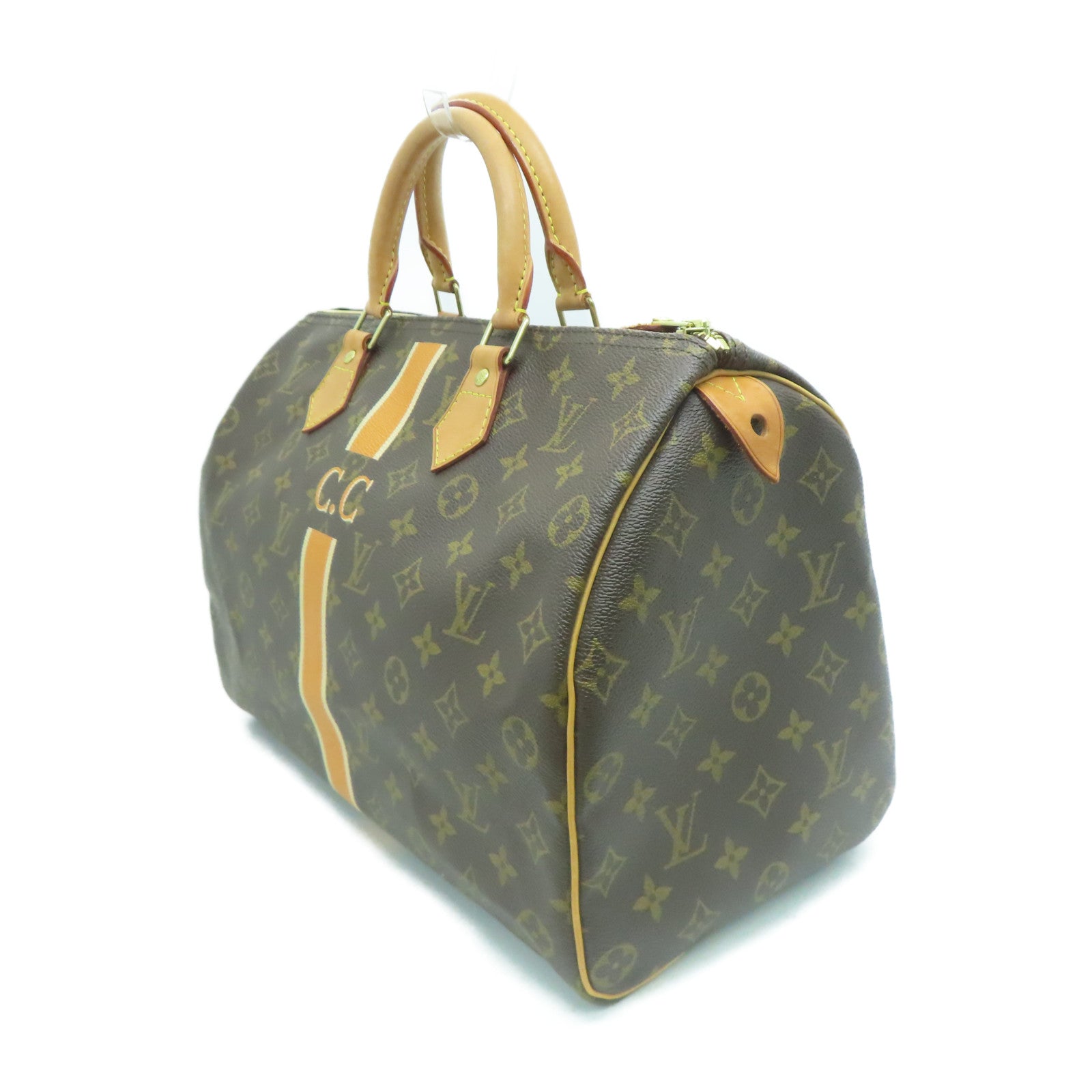 LOUIS VUITTON Monogram Speedy 35 My LV Heritage HandBag金扣手挽袋啡色
