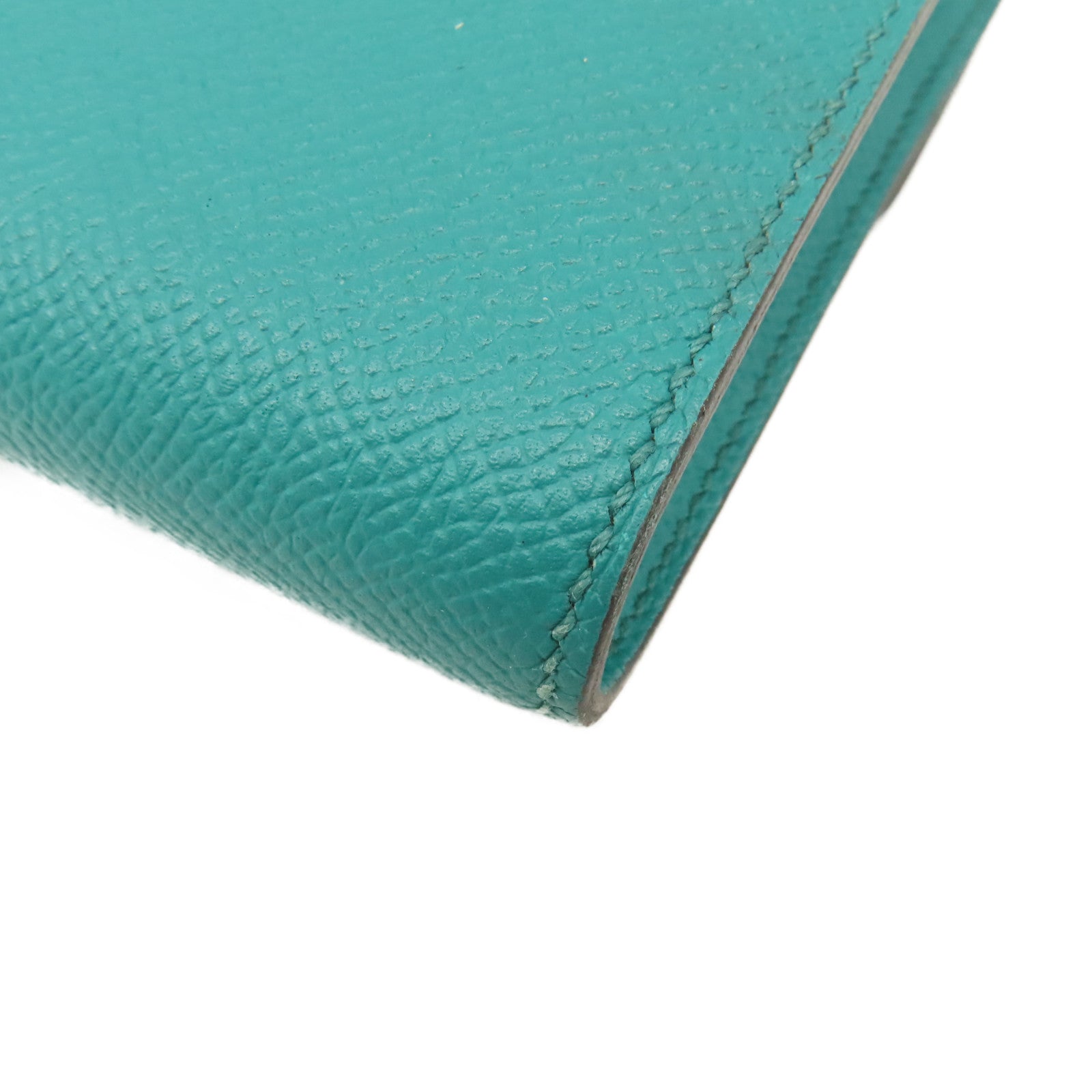 HERMES Epsom皮革Constance Long Wallet銀扣長錢包Menthe薄荷綠色