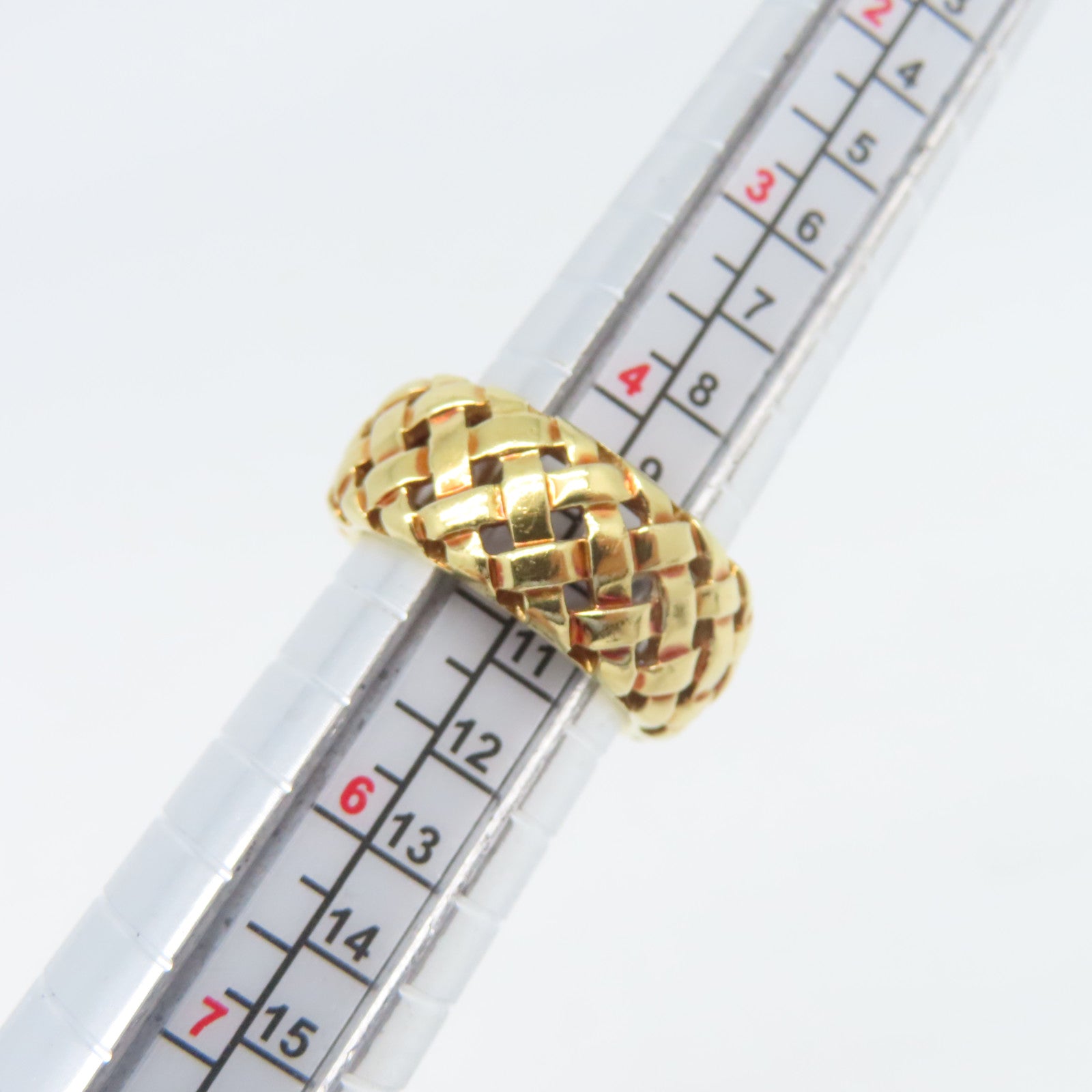 TIFFANY＆CO 【激減優惠】18K黃金Basket Weave戒指US#5