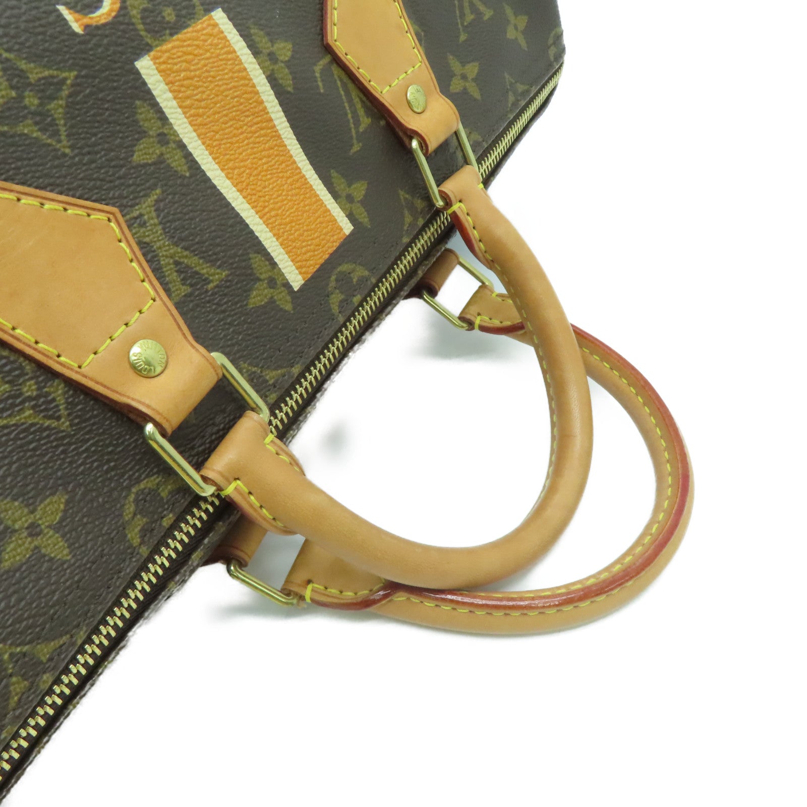 LOUIS VUITTON Monogram Speedy 35 My LV Heritage HandBag金扣手挽袋啡色