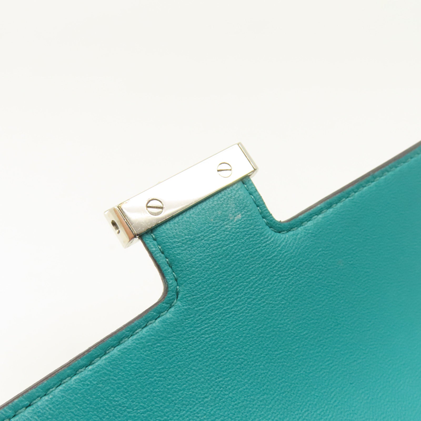HERMES Epsom皮革Constance Long Wallet銀扣長錢包Menthe薄荷綠色