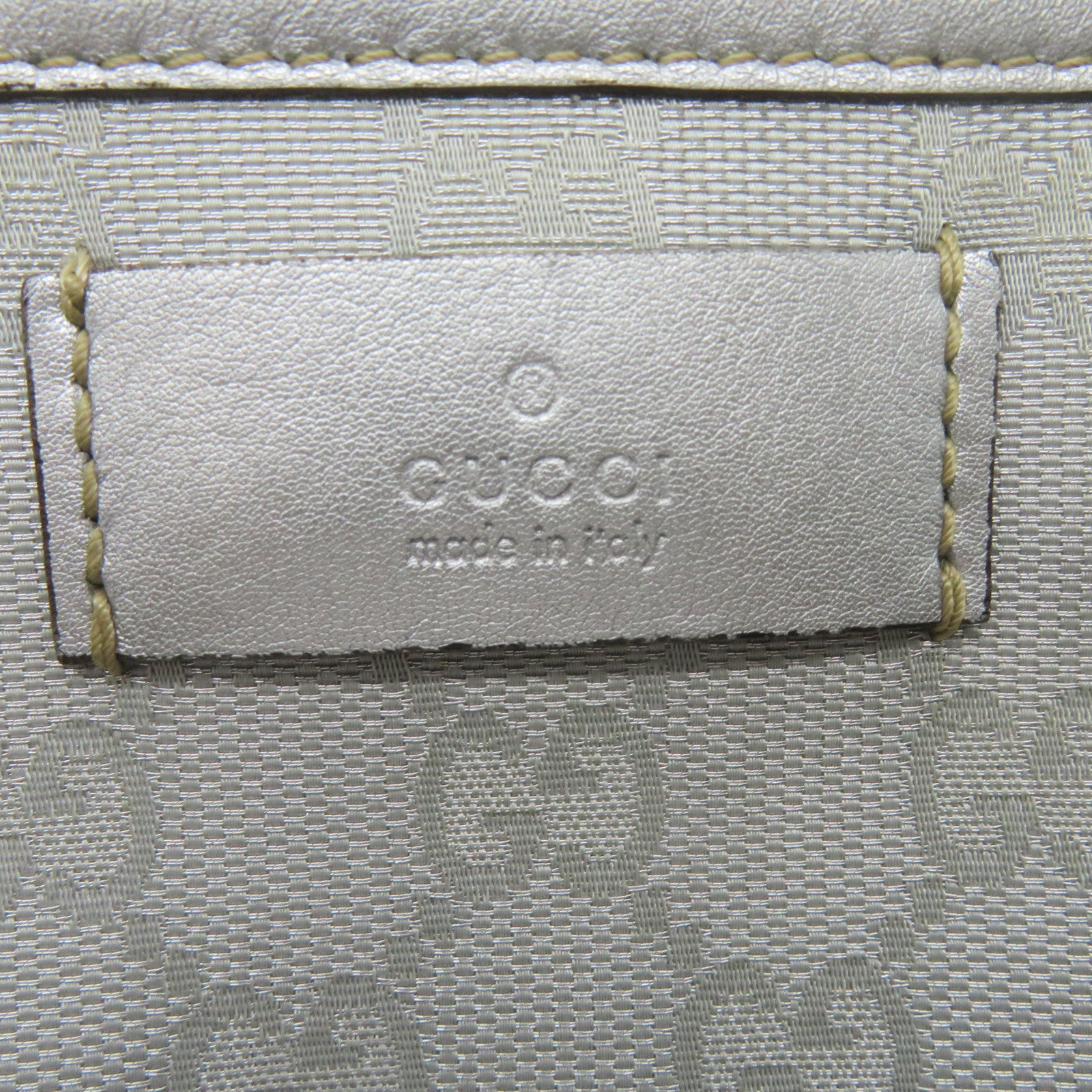GUCCI 塗層帆布2Way Tote Bag手挽肩背兩用袋銀色