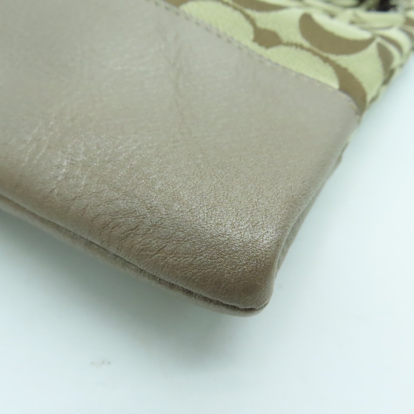 COACH 帆布Shoulder Bag银扣手挽肩背两用袋啡色