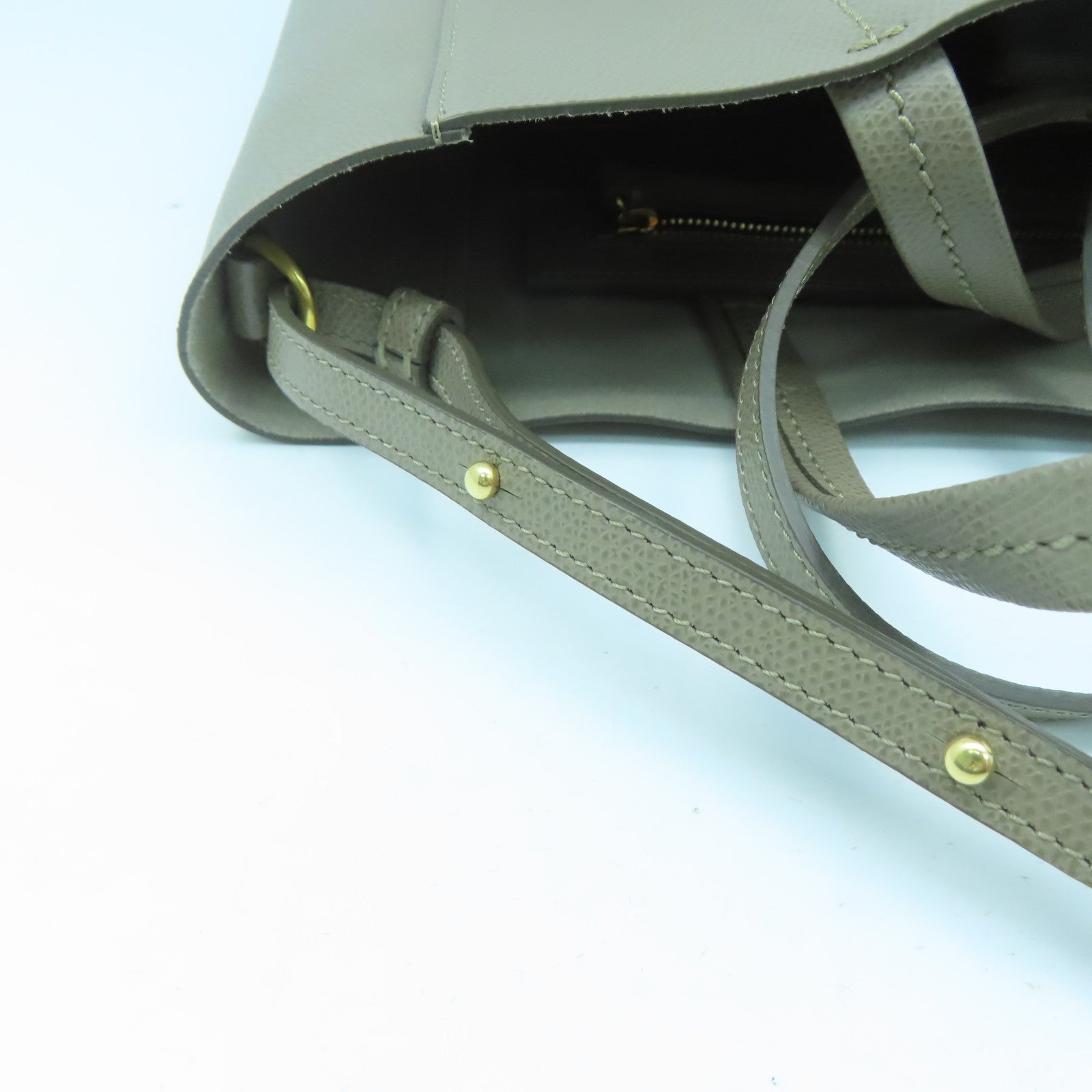 CELINE 牛皮皮革Small Cabag金扣手挽肩背两用袋灰色