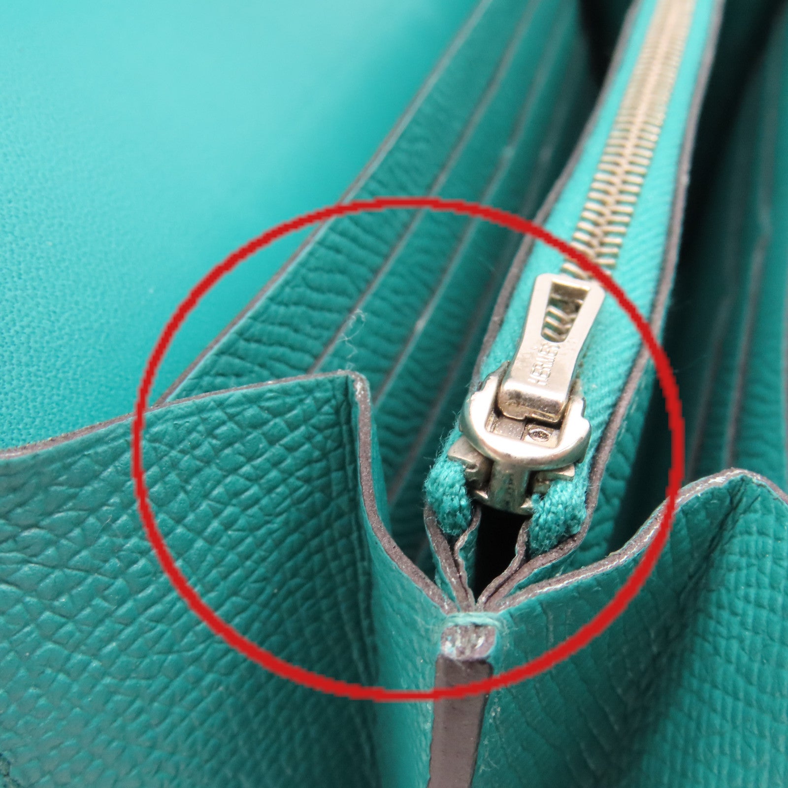 HERMES Epsom皮革Constance Long Wallet銀扣長錢包Menthe薄荷綠色
