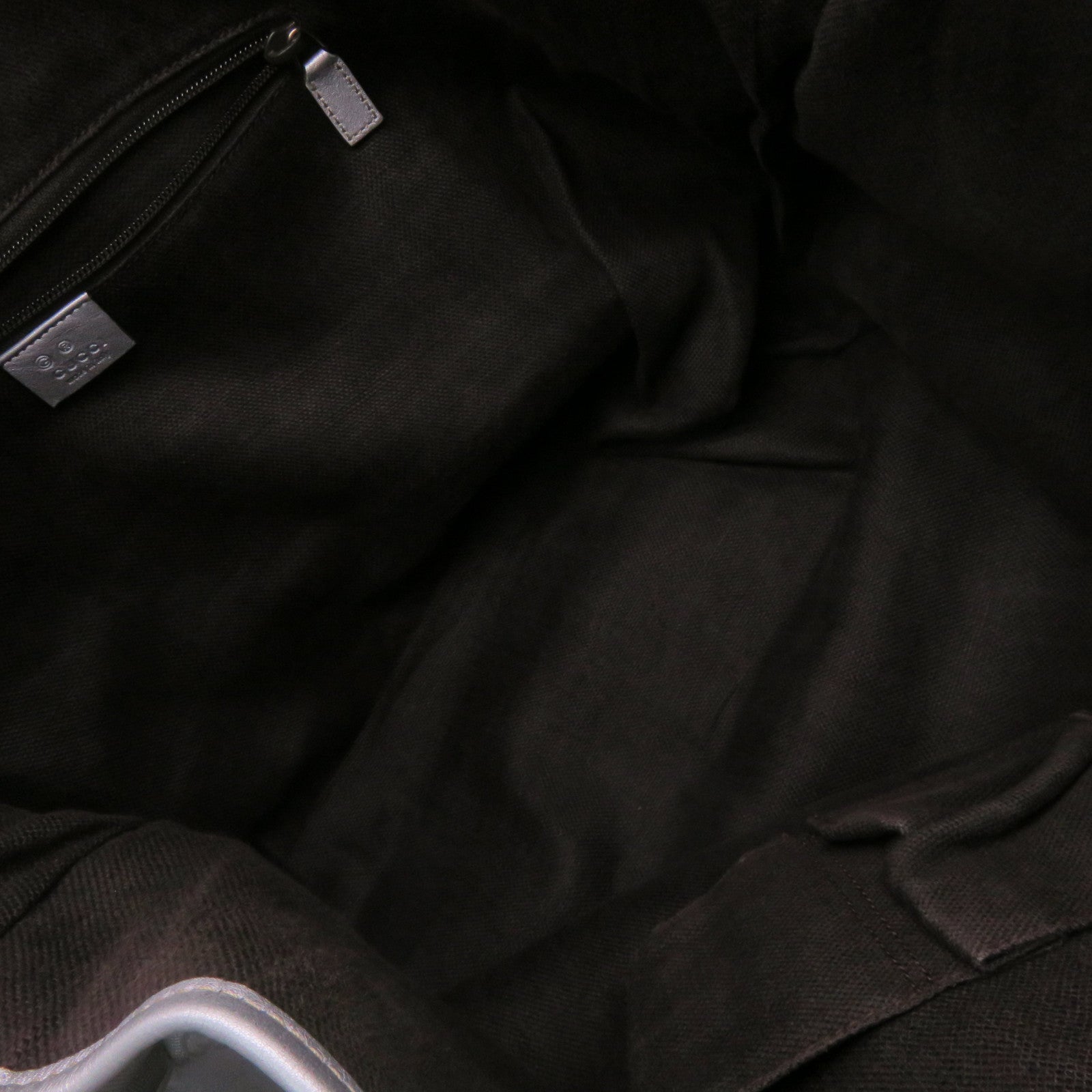 GUCCI 塗層帆布2Way Tote Bag手挽肩背兩用袋銀色