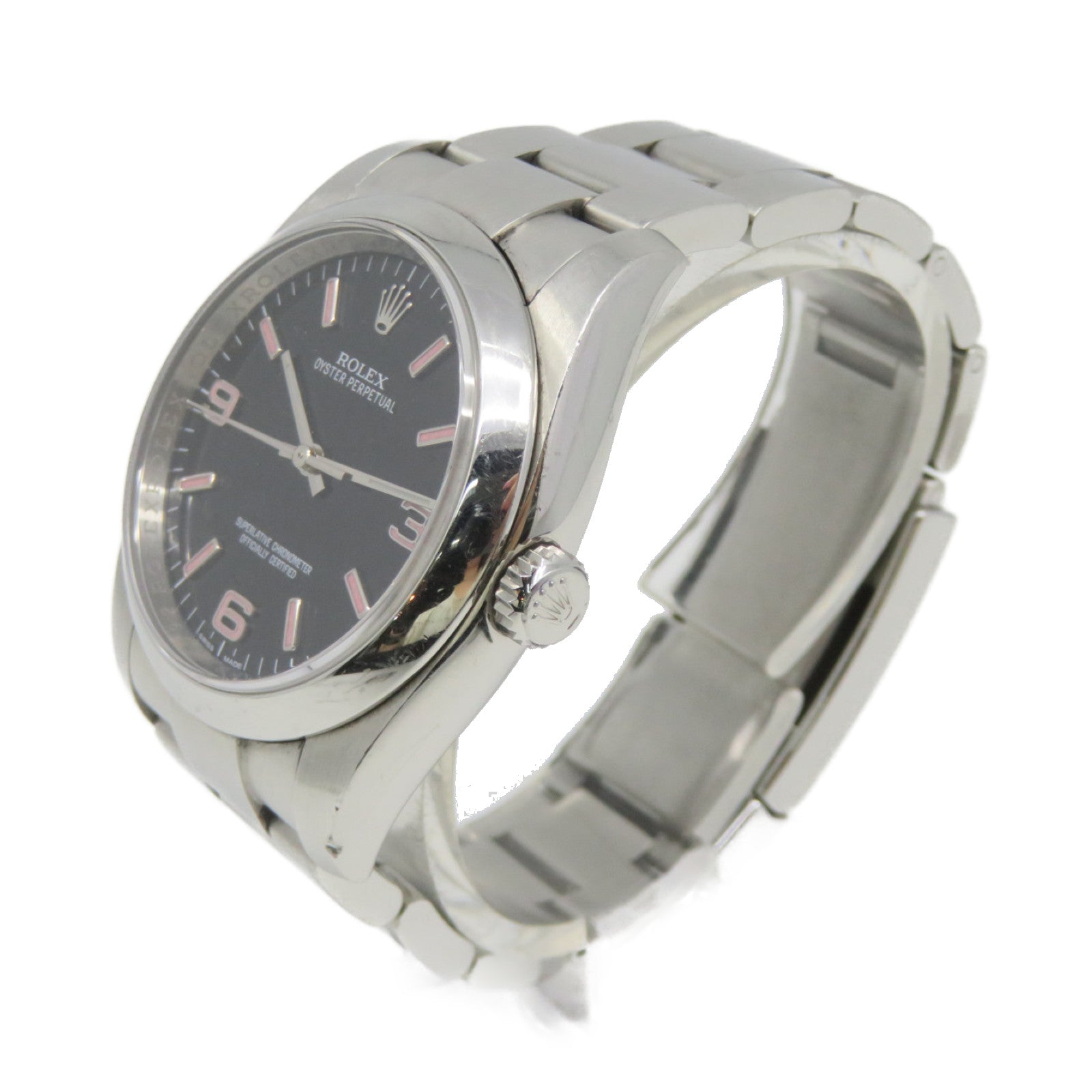 ROLEX Oyster Perpetual Watch不鏽鋼自動機芯手錶黑色/粉紅色/銀色