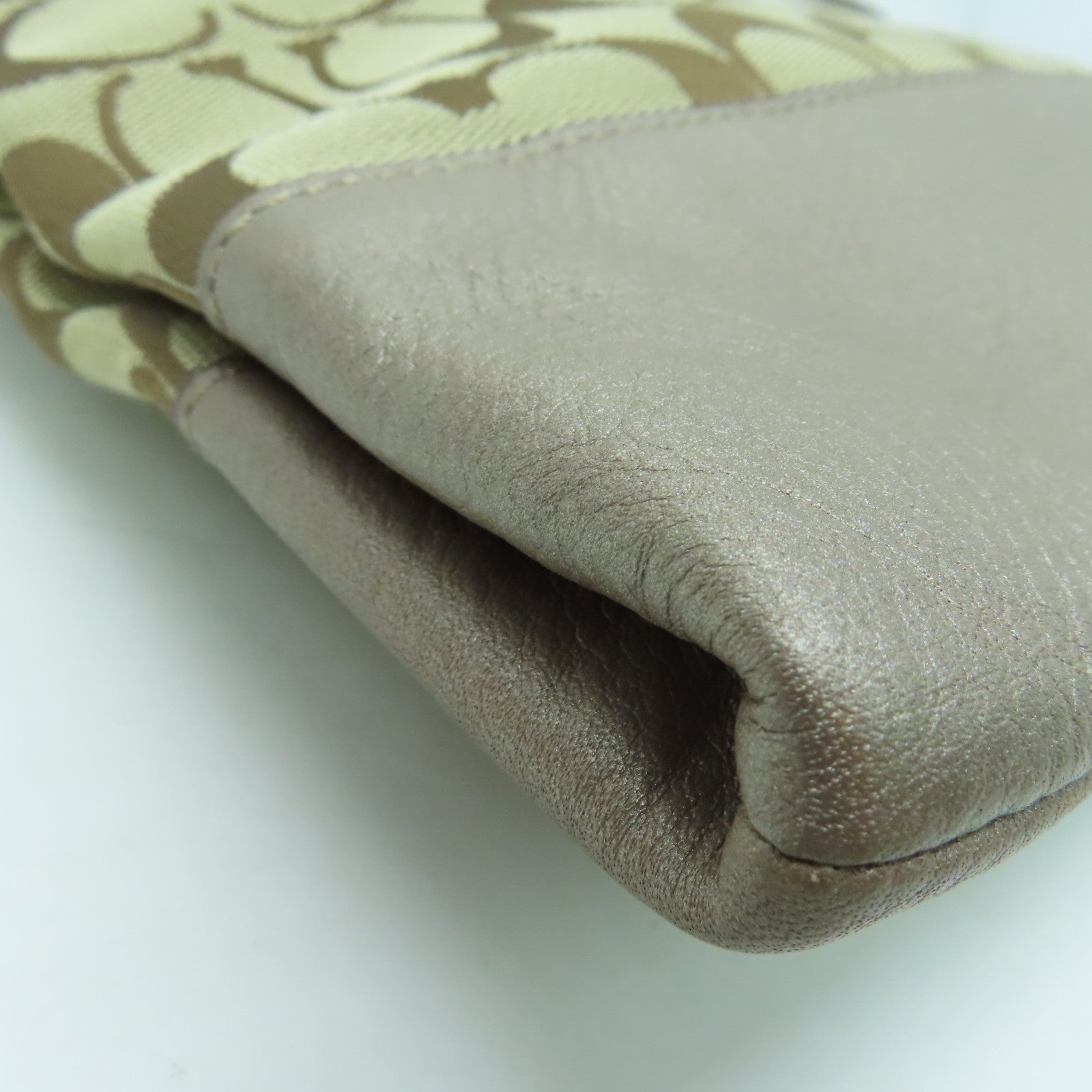 COACH 帆布Shoulder Bag银扣手挽肩背两用袋啡色