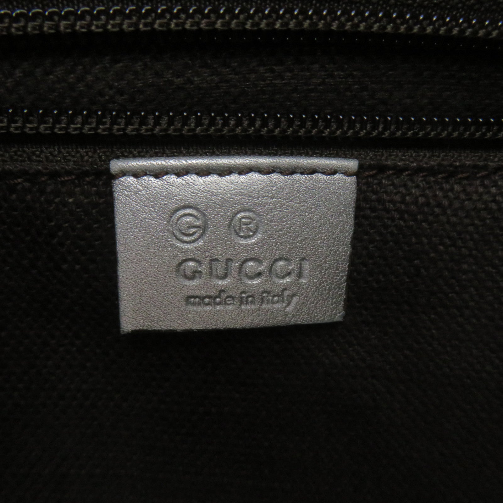 GUCCI 塗層帆布2Way Tote Bag手挽肩背兩用袋銀色