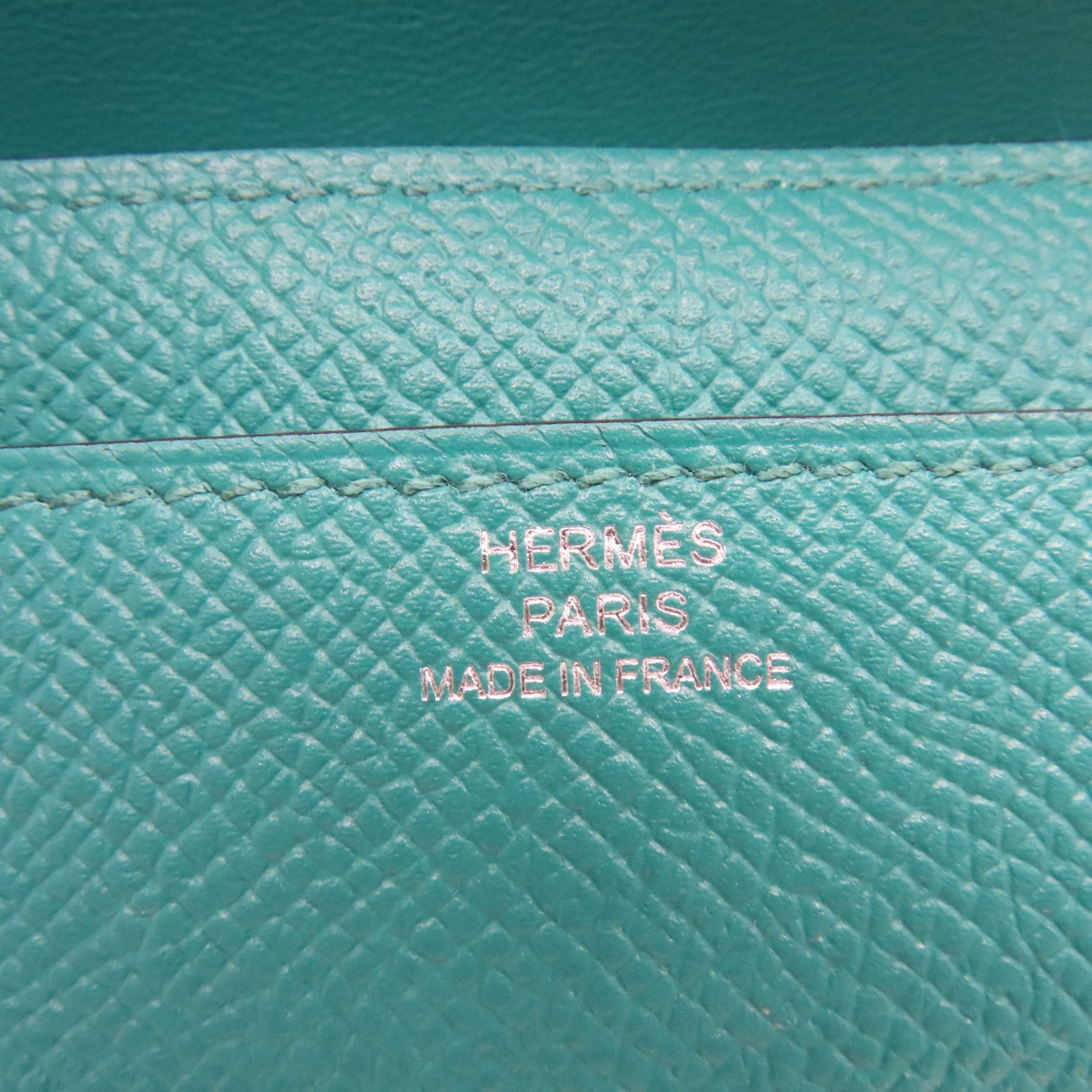 HERMES Epsom皮革Constance Long Wallet銀扣長錢包Menthe薄荷綠色