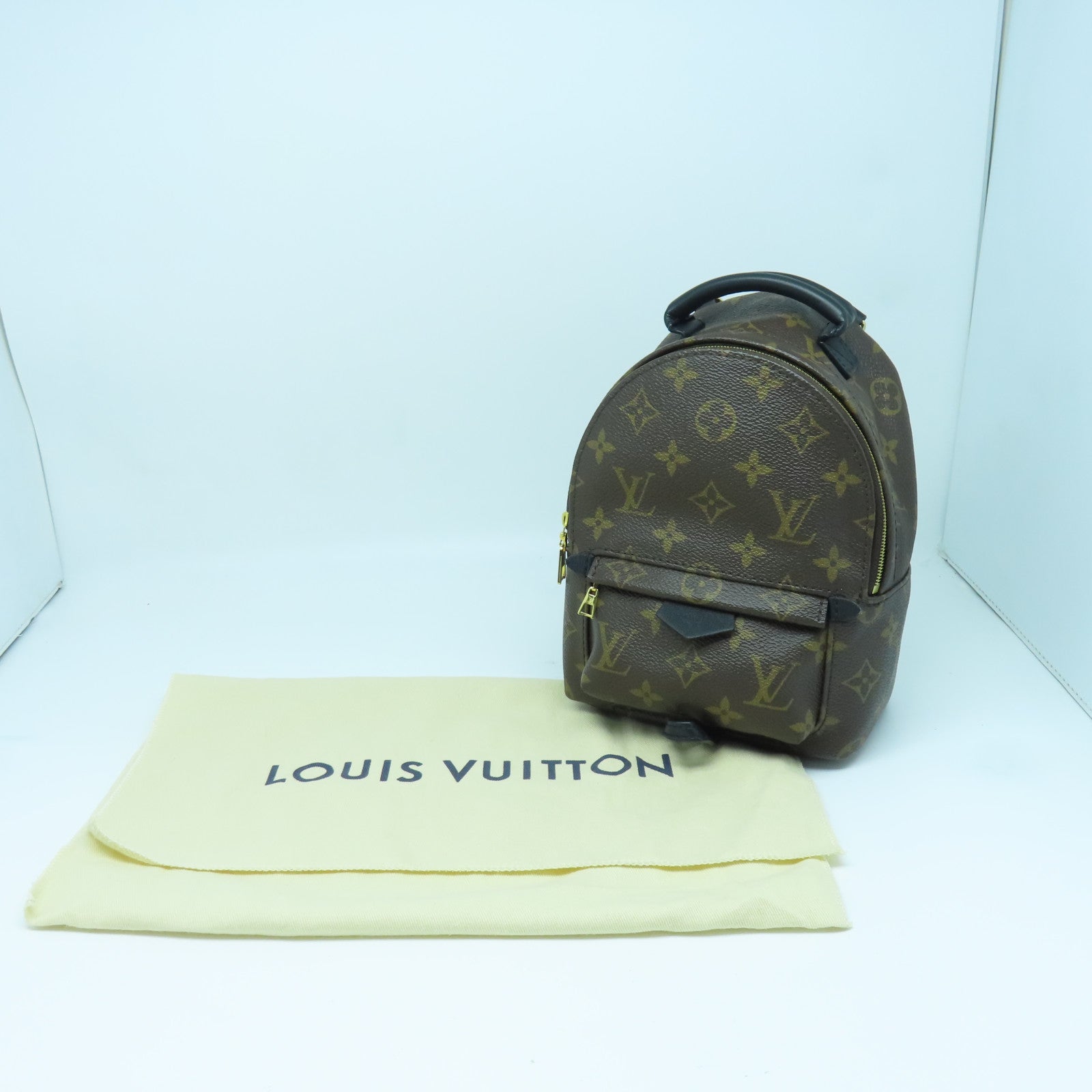 LOUIS VUITTON Monogram Palm Springs Mini金扣背包棕色