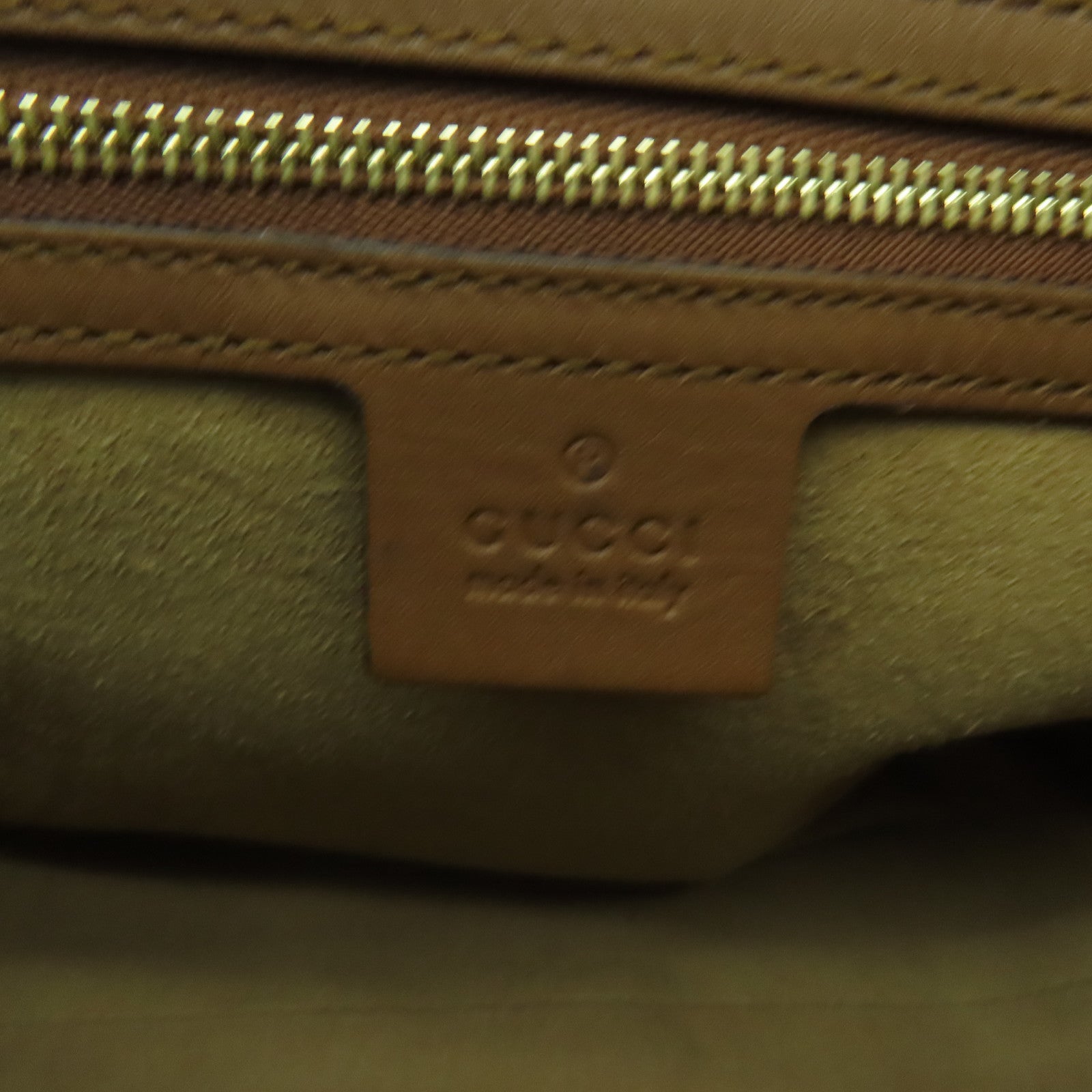 GUCCI 塗層帆布Chain Shoulder Bag金扣鏈帶肩背袋棕色
