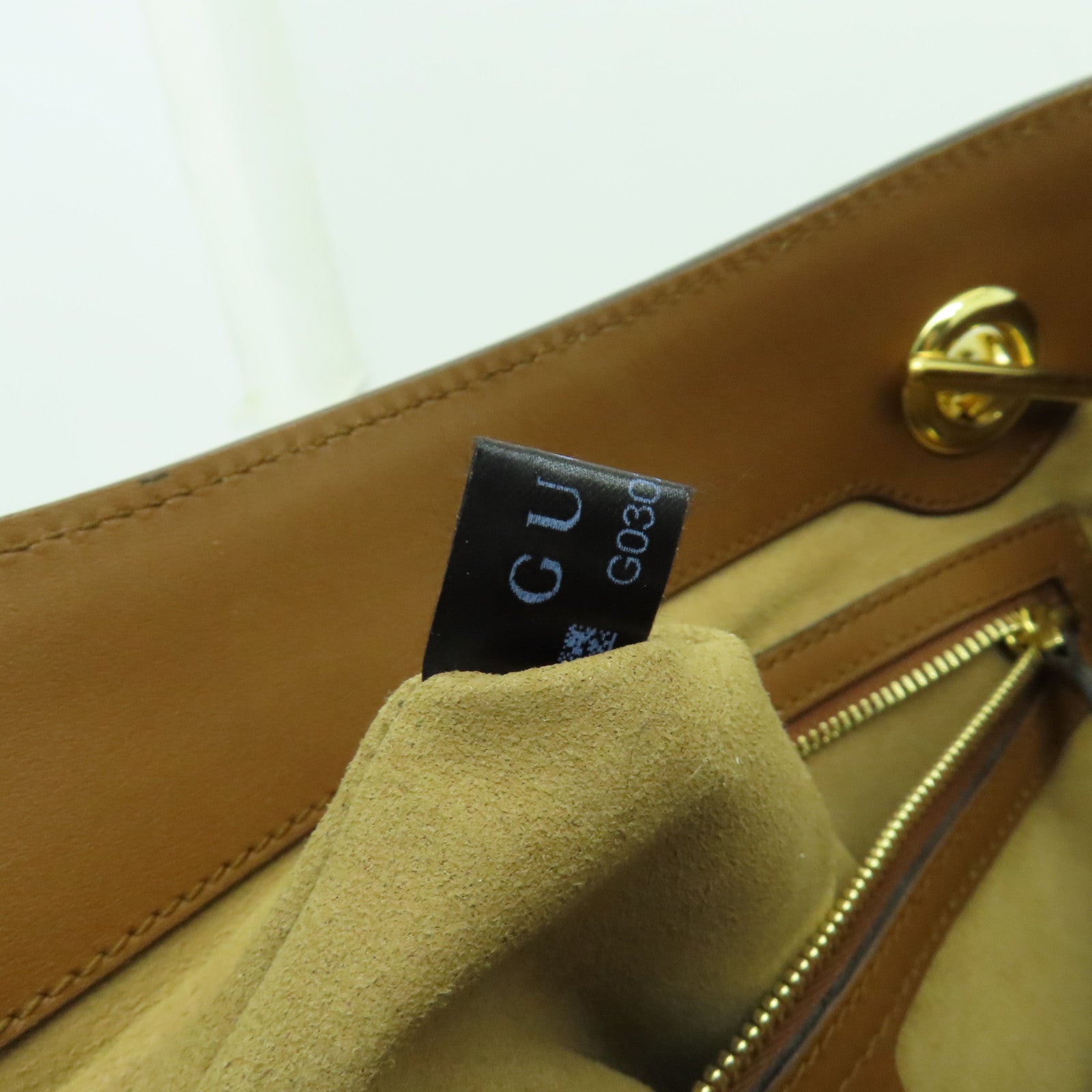 GUCCI 塗層帆布Chain Shoulder Bag金扣鏈帶肩背袋棕色