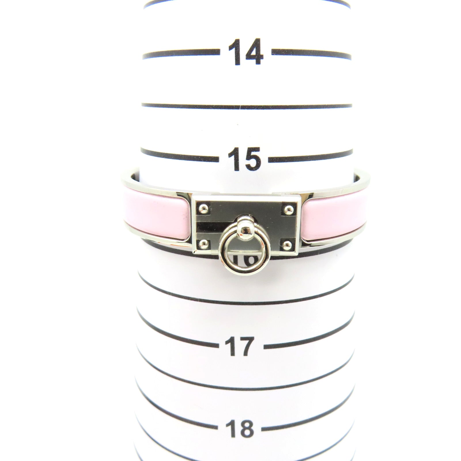 HERMES 金屬/陶瓷Clic Anneau Bracelet銀扣手鏈Rose Drage淺粉紅/銀色