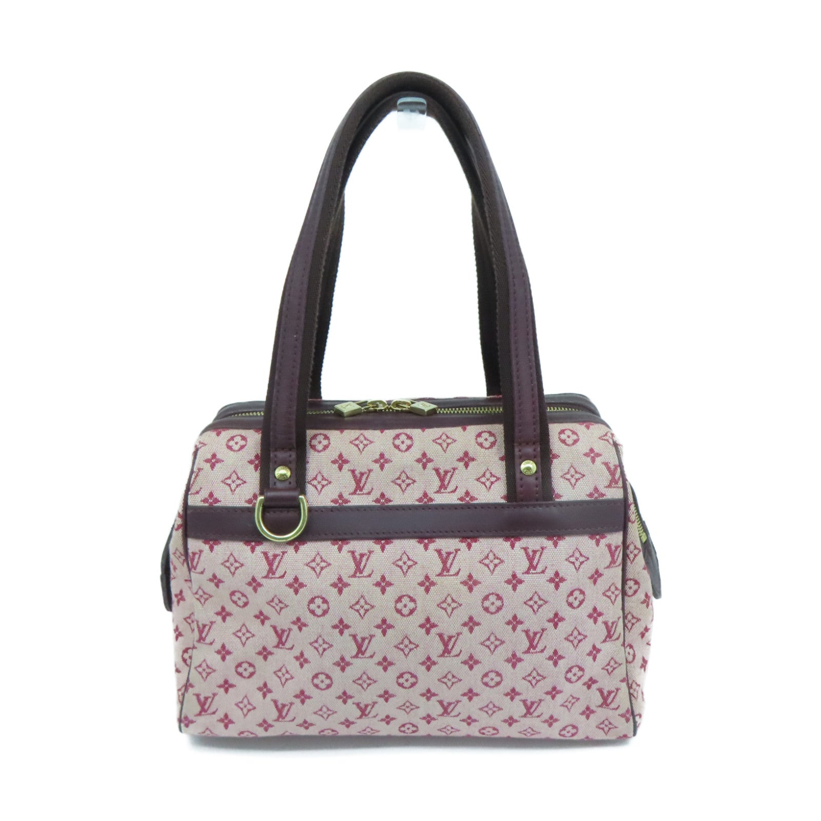 LOUIS VUITTON Monogram Mini Josephine PM金扣肩背袋酒红色
