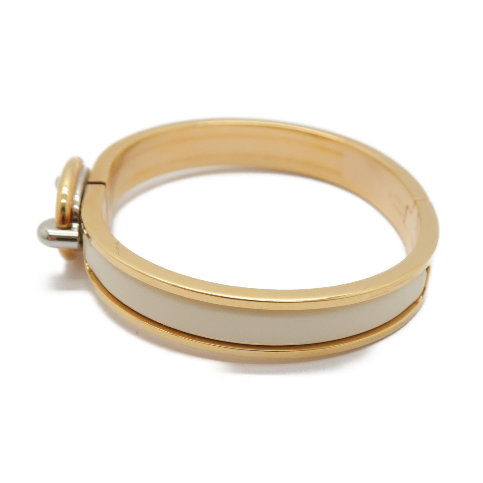 HERMES 金屬Mini Clic Chaine d'Ancre手鐲奶油色/粉金色