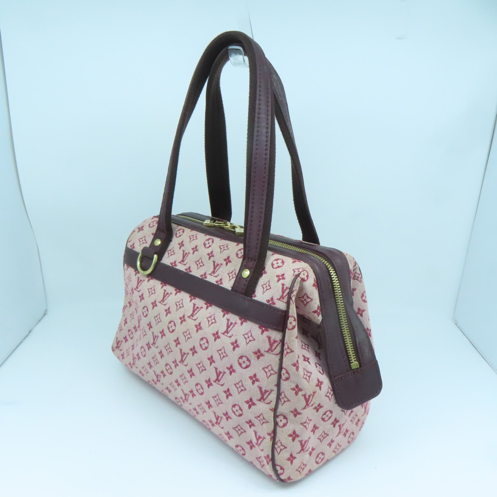 LOUIS VUITTON Monogram Mini Josephine PM金扣肩背袋酒红色