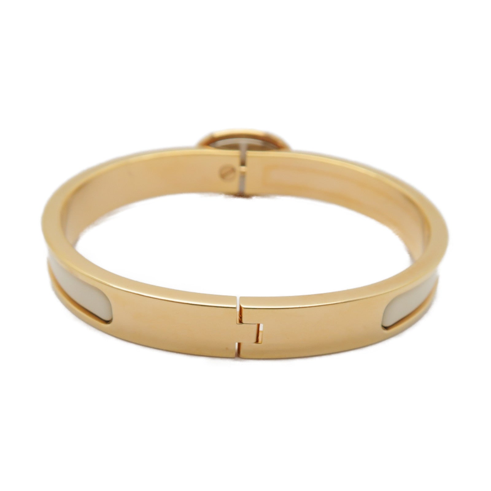 HERMES 金屬Mini Clic Chaine d'Ancre手鐲奶油色/粉金色