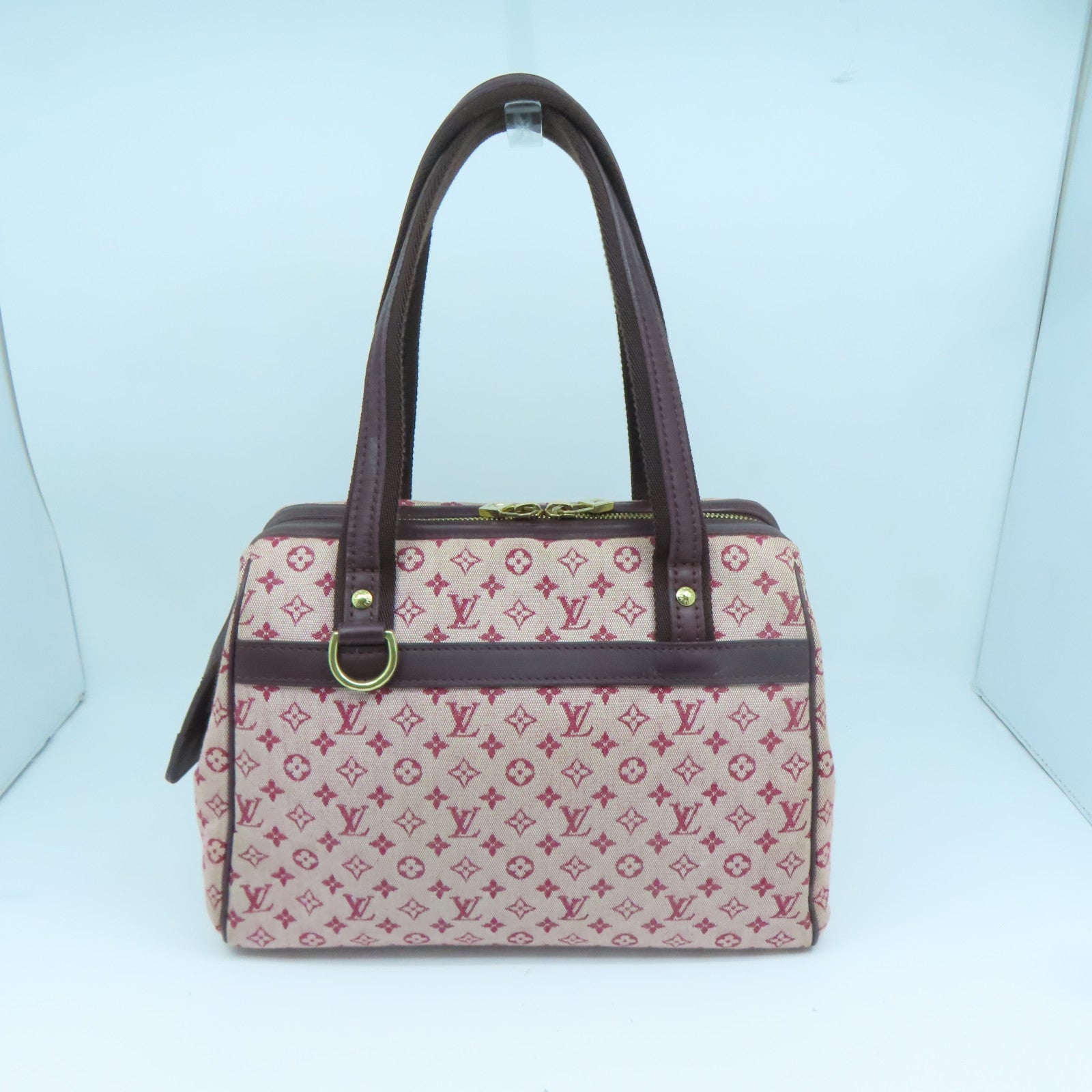 LOUIS VUITTON Monogram Mini Josephine PM金扣肩背袋酒红色