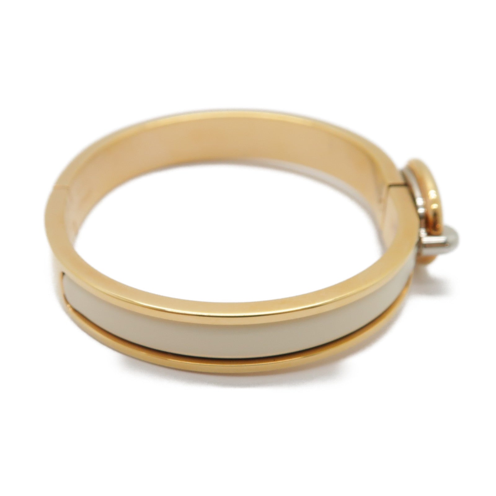 HERMES 金屬Mini Clic Chaine d'Ancre手鐲奶油色/粉金色