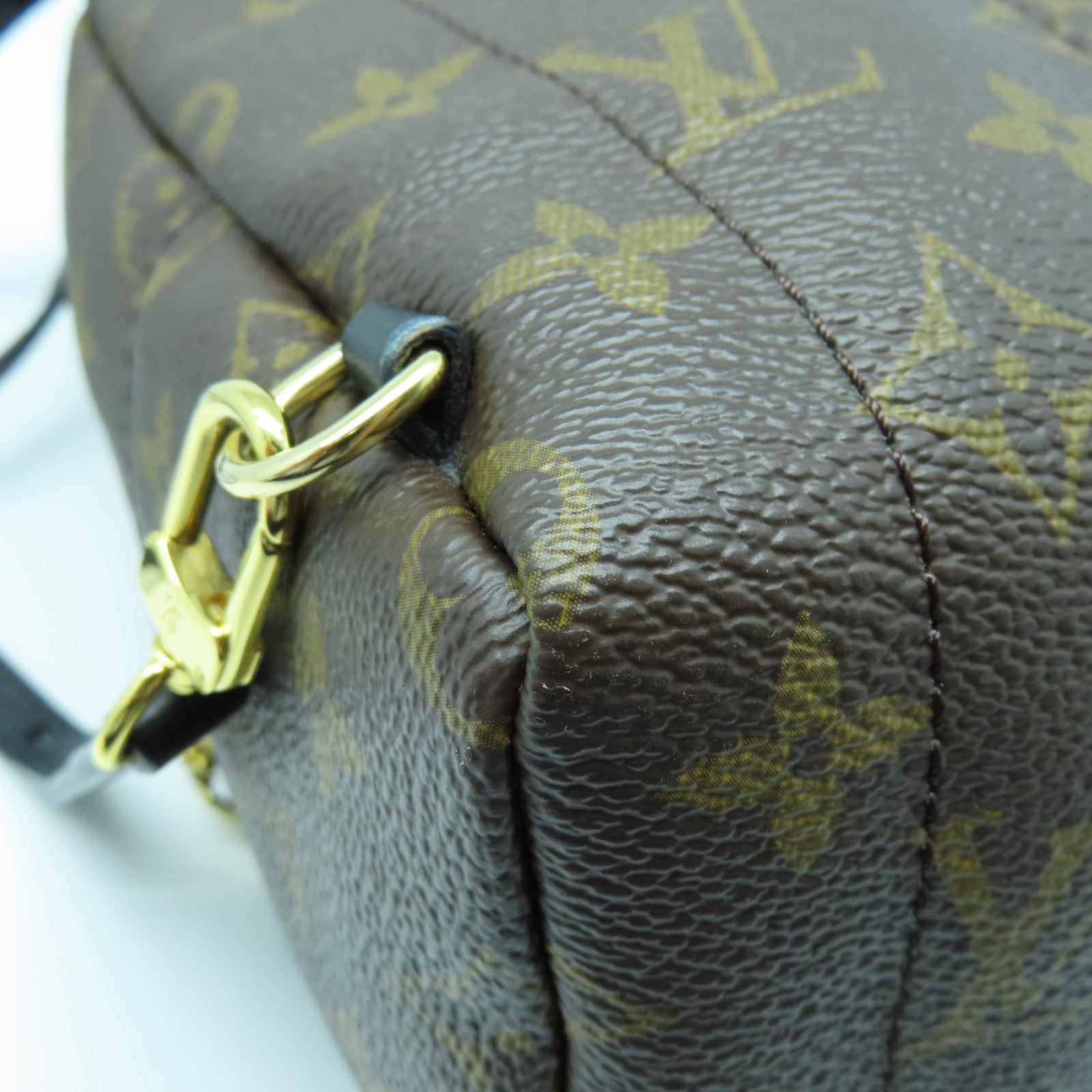 LOUIS VUITTON Monogram Palm Springs Mini金扣背包棕色
