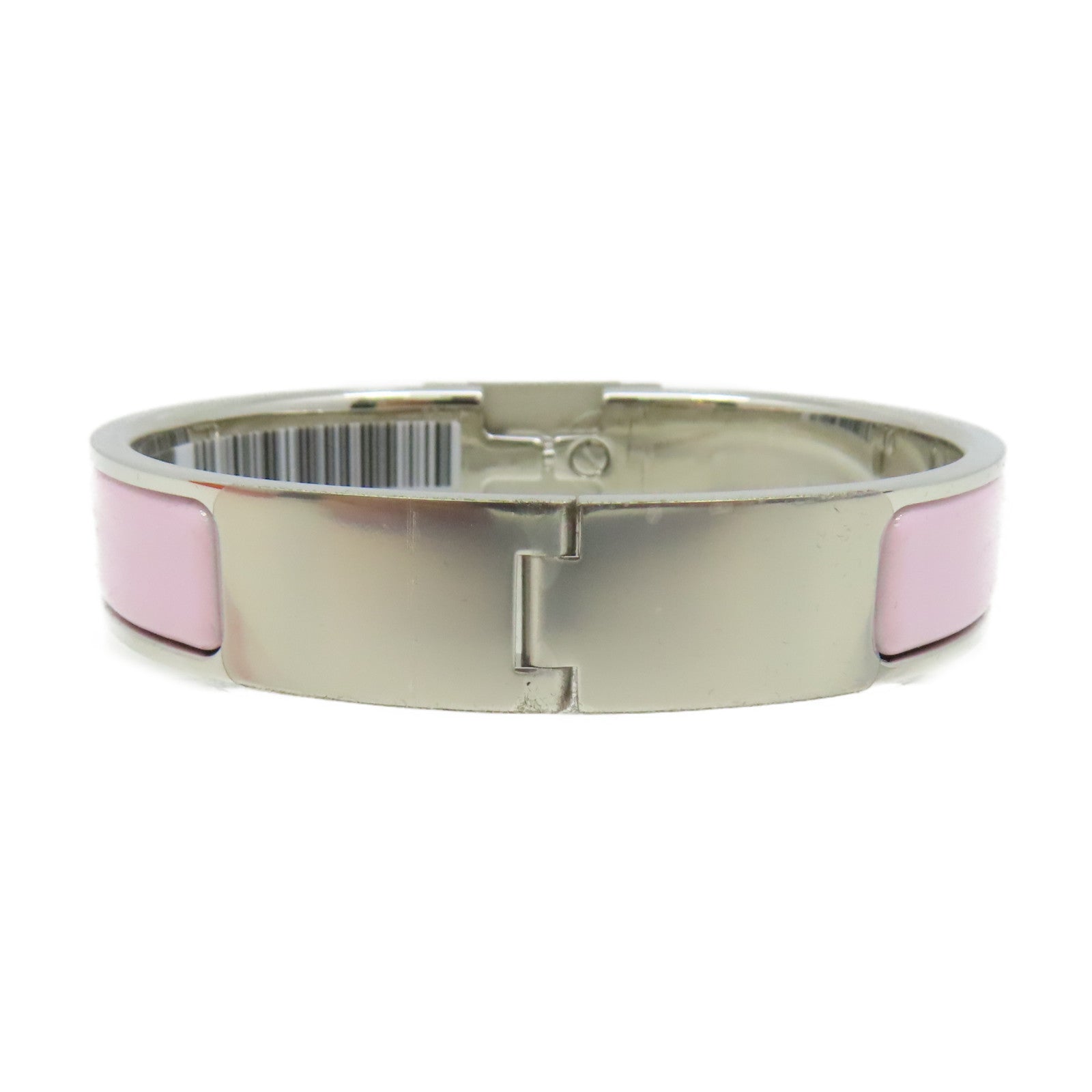 HERMES 金屬/陶瓷Clic Anneau Bracelet銀扣手鏈Rose Drage淺粉紅/銀色