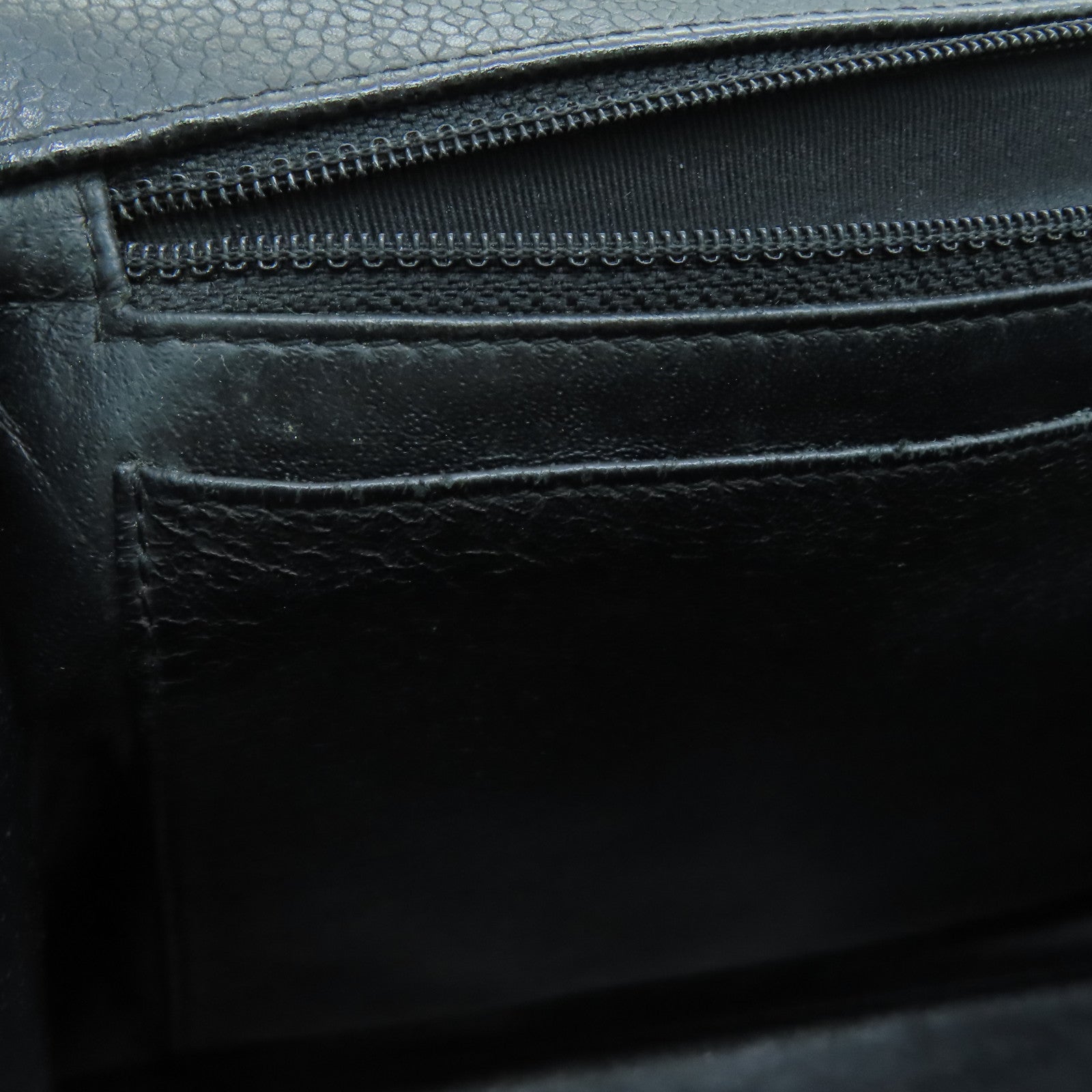 CHANEL [Sharp Reduction Offer] Rhombus Caviar Leather Classic Jumbo Silver Buckle Shoulder Bag Black