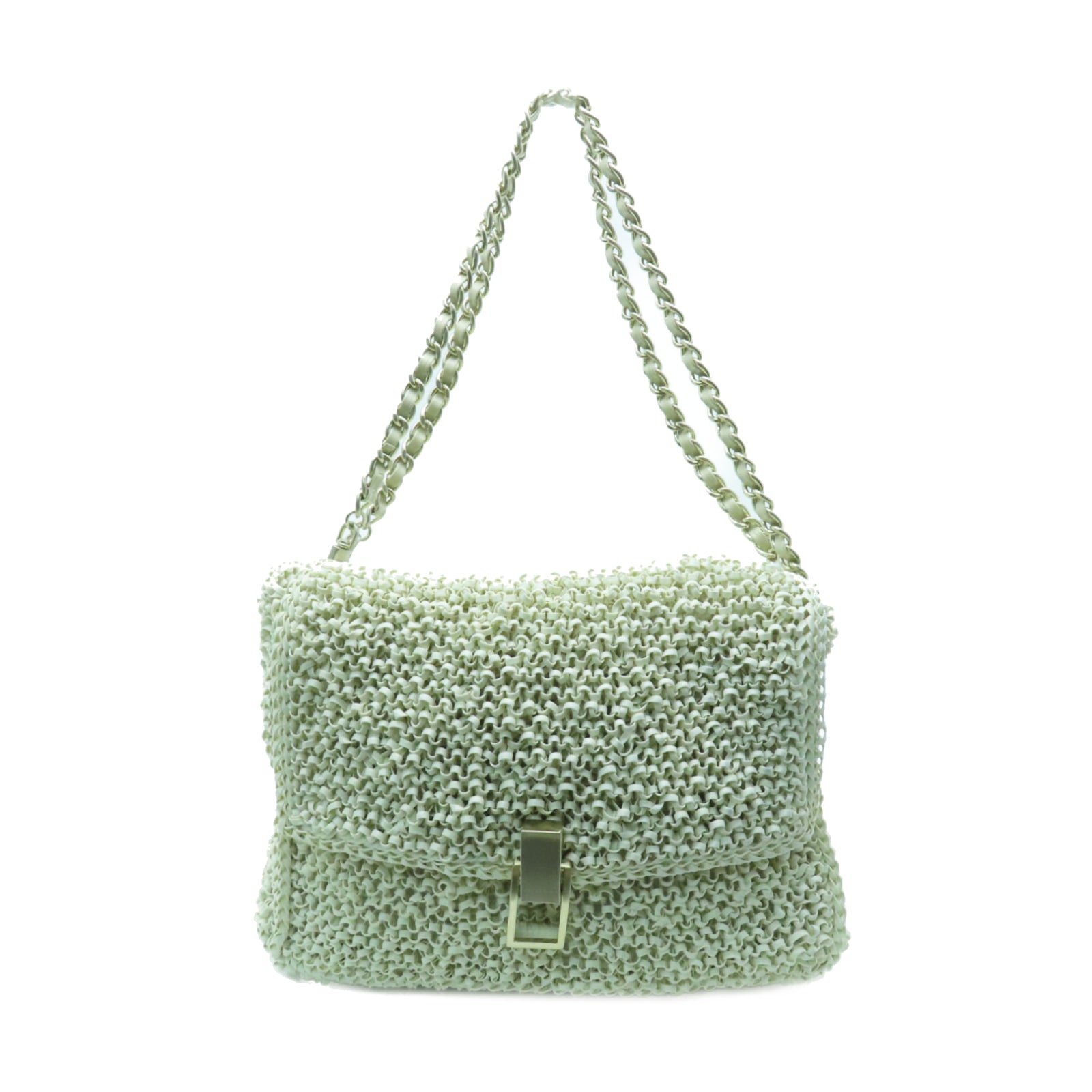 ANTEPRIMA PVC Shoulder Bag銀扣鏈帶肩背袋白色/炫光