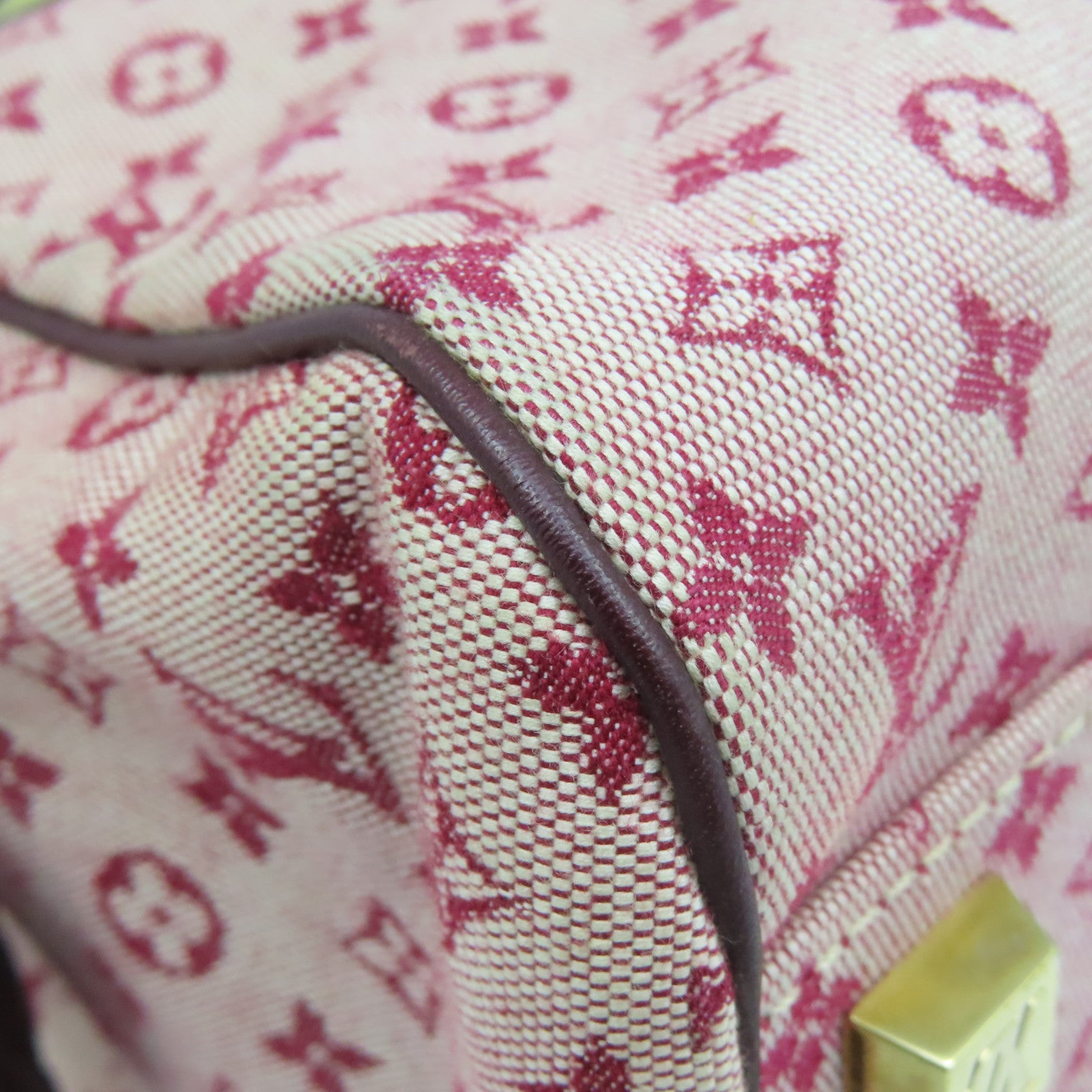 LOUIS VUITTON Monogram Mini Josephine PM金扣肩背袋酒红色