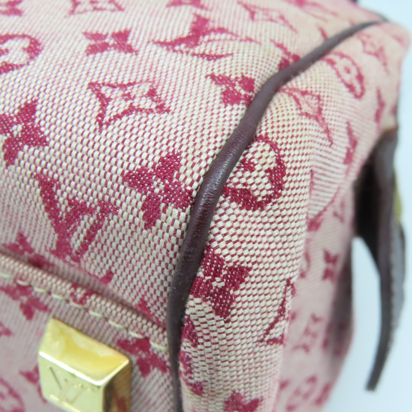 LOUIS VUITTON Monogram Mini Josephine PM金扣肩背袋酒红色
