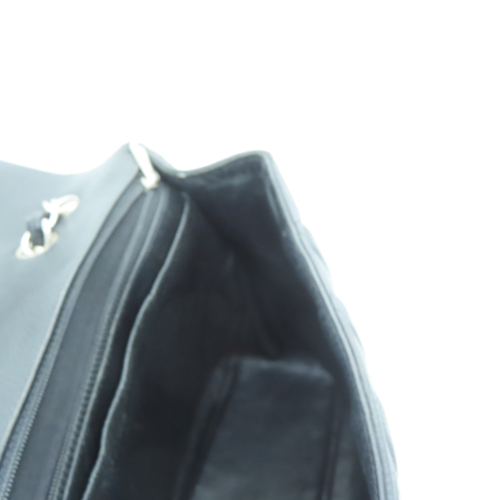 CHANEL [Sharp Reduction Offer] Rhombus Caviar Leather Classic Jumbo Silver Buckle Shoulder Bag Black