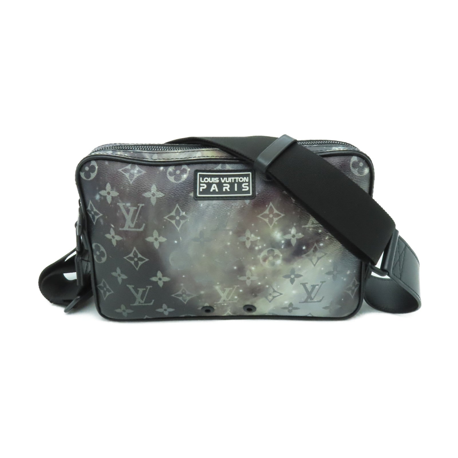 LOUIS VUITTON Monogram Galaxy Alpha Messenger肩背袋黑色/白色