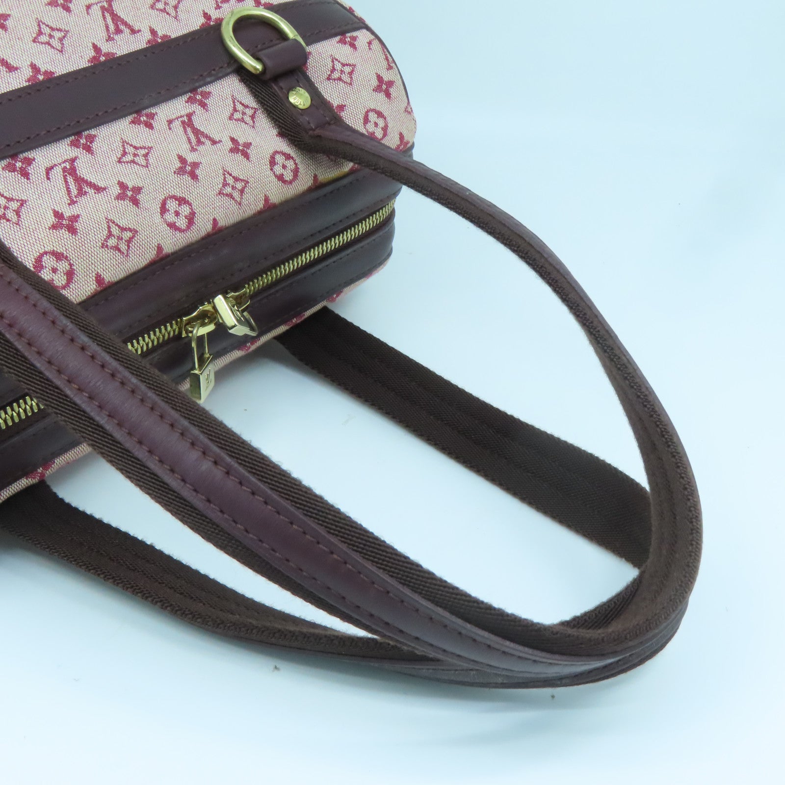 LOUIS VUITTON Monogram Mini Josephine PM金扣肩背袋酒红色