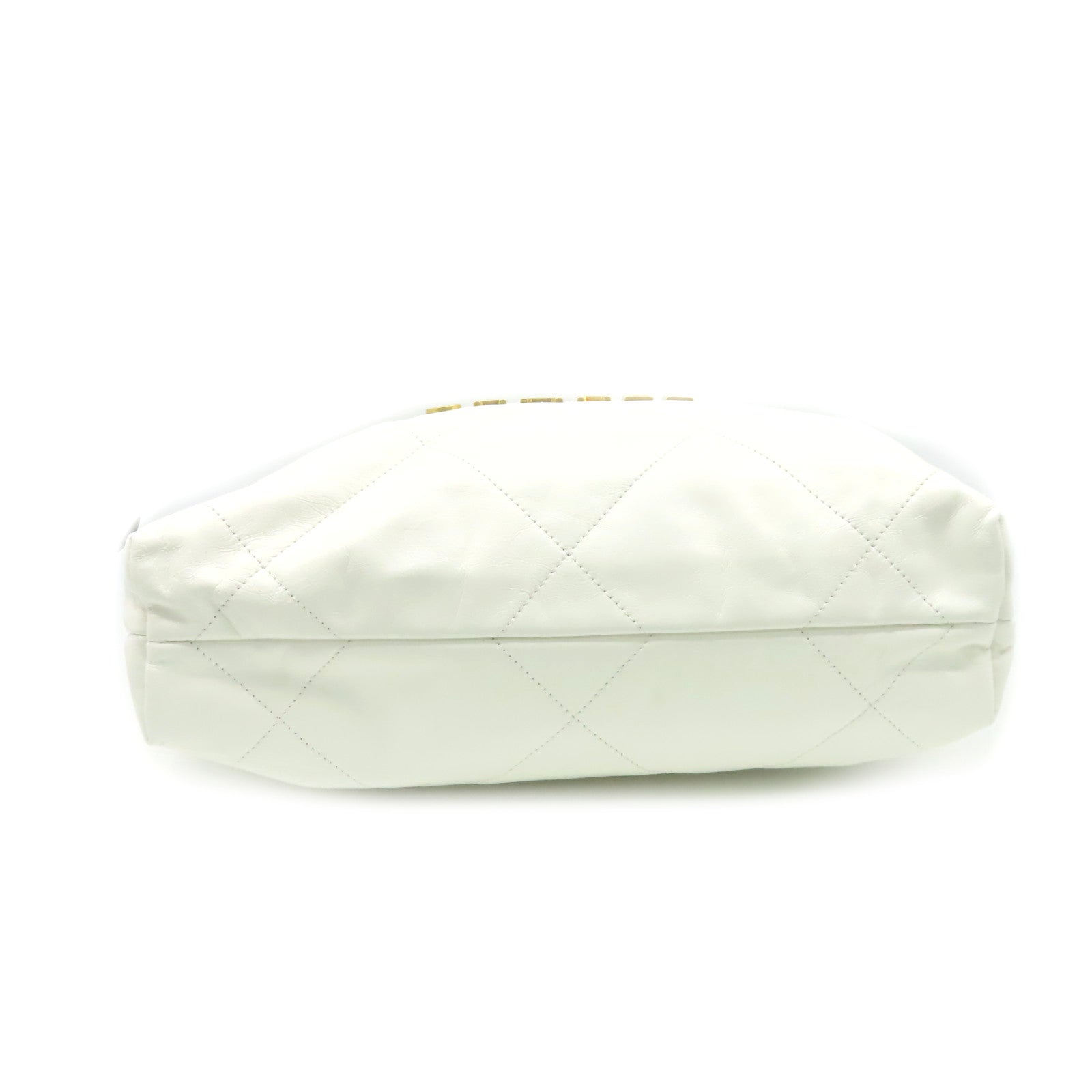 CHANEL 菱格牛皮皮革Chanel Small 22 Chain Shoulder Bag金扣鏈帶肩背袋白色