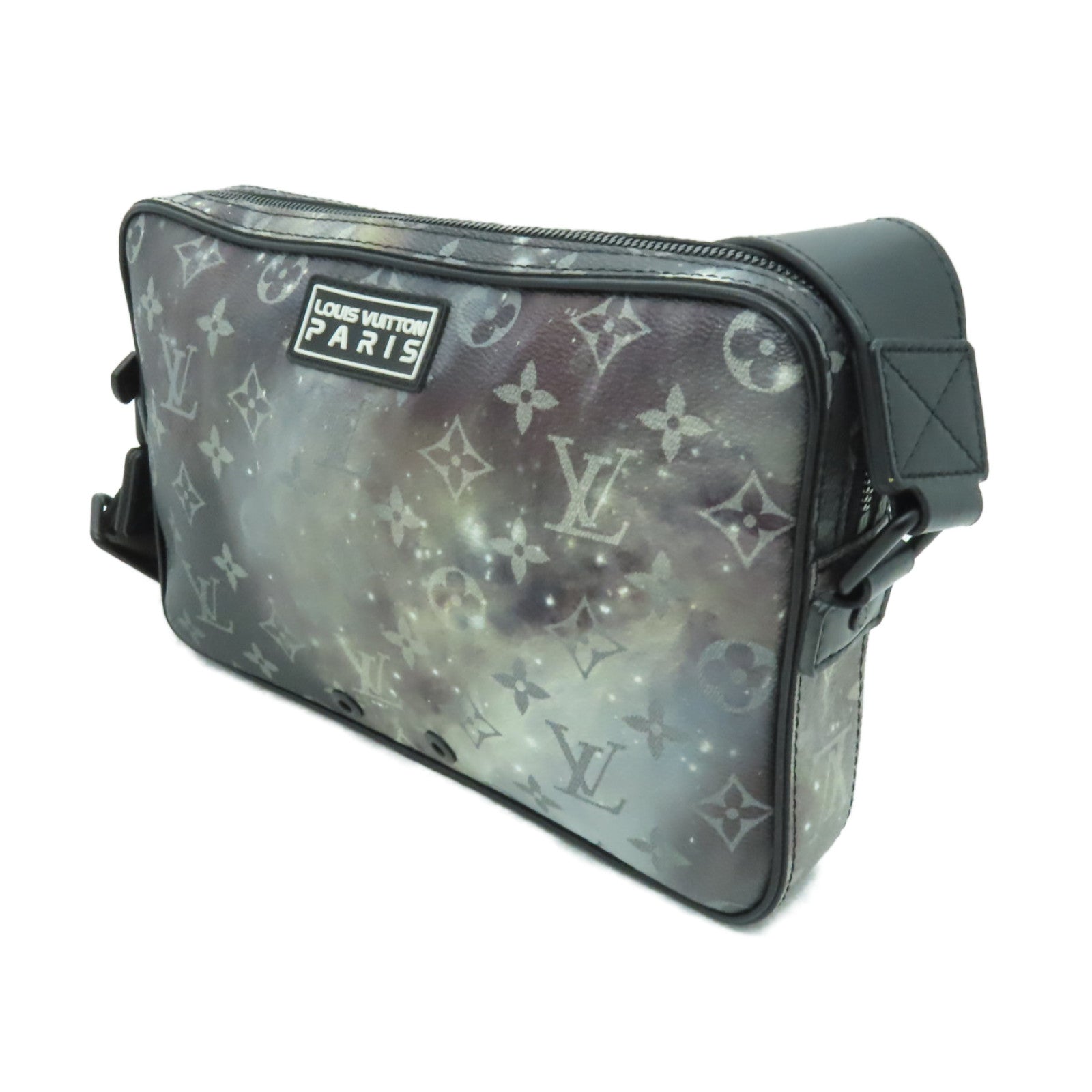 LOUIS VUITTON Monogram Galaxy Alpha Messenger肩背袋黑色/白色