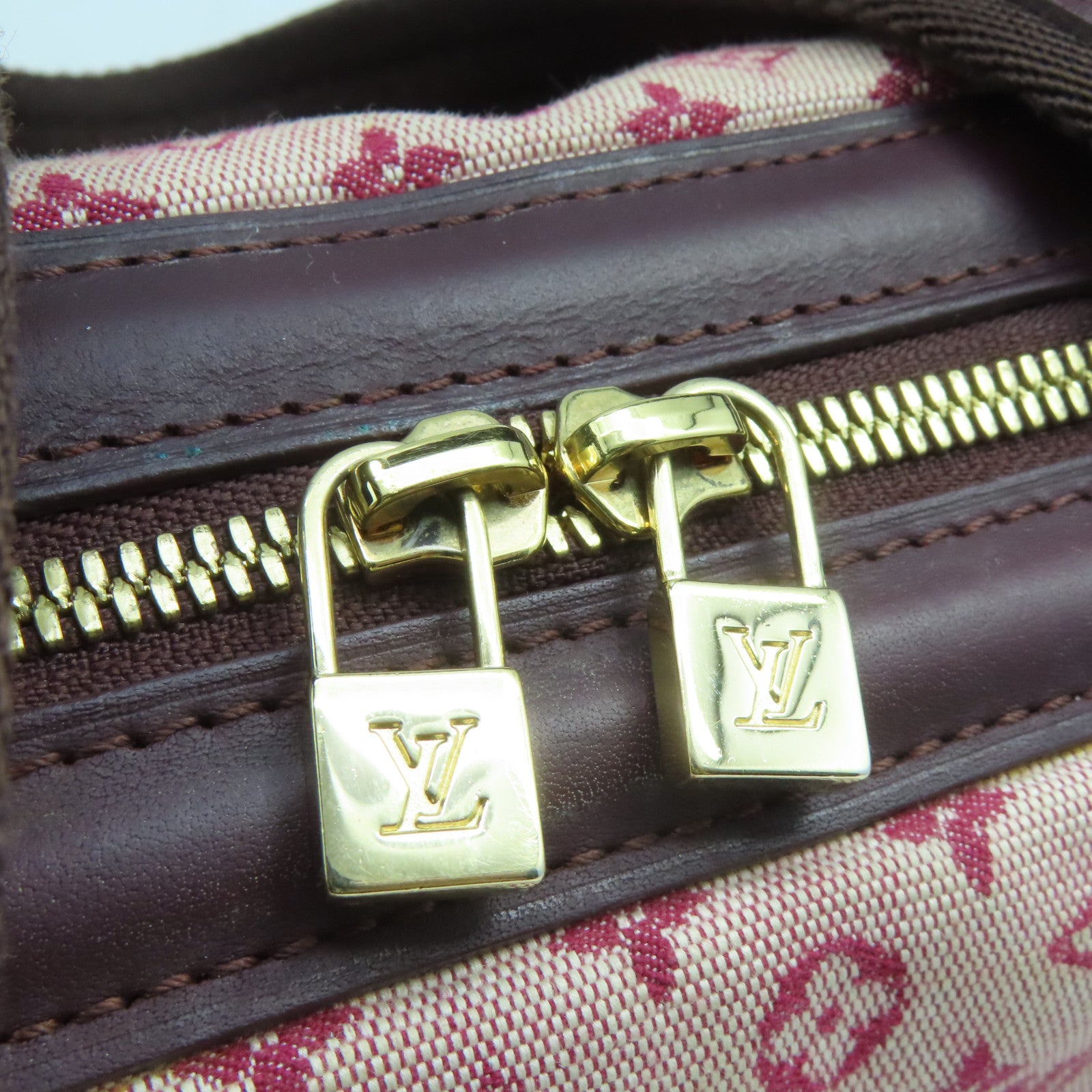 LOUIS VUITTON Monogram Mini Josephine PM金扣肩背袋酒红色