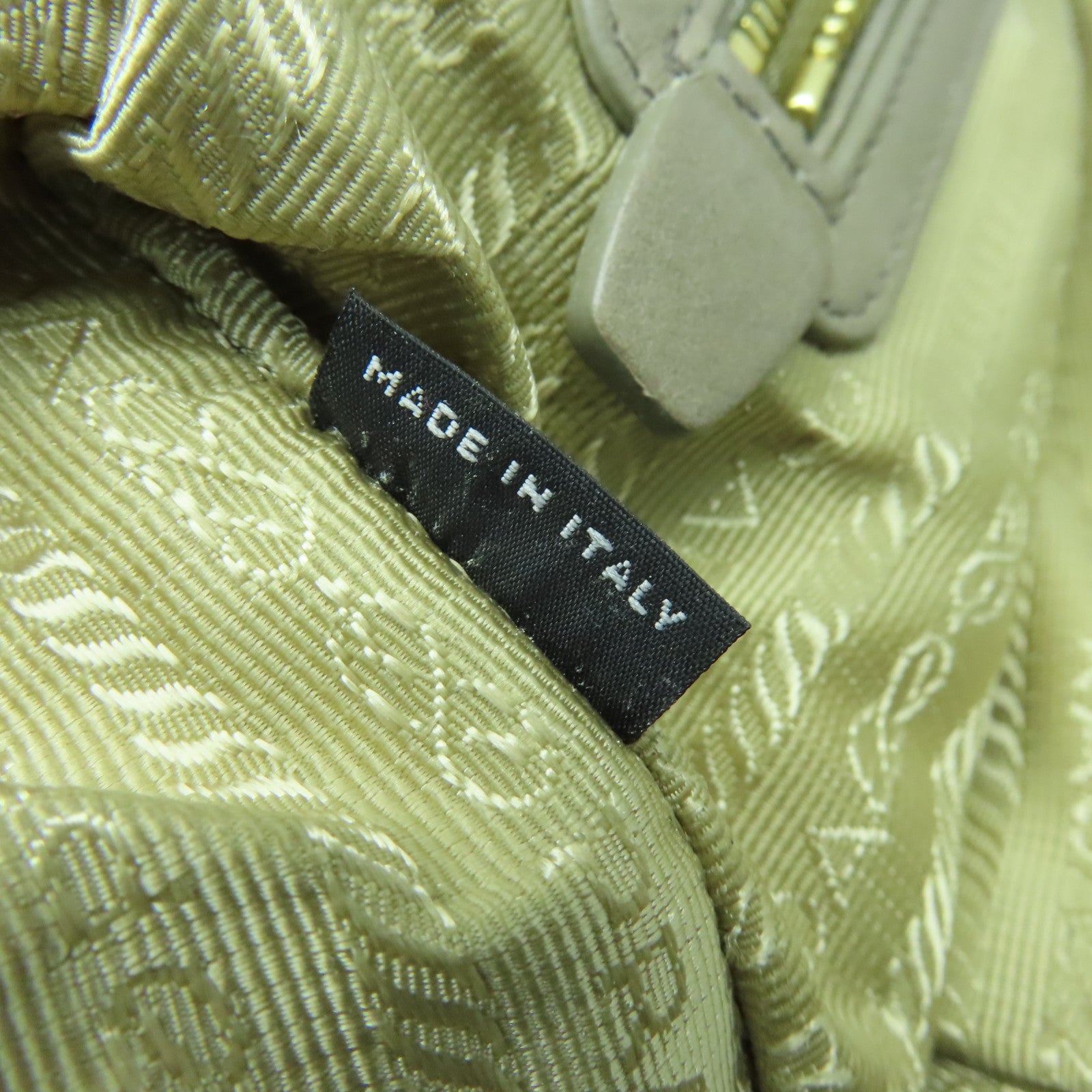 PRADA 牛皮皮革2way Shoulder Bag金扣手挽肩背兩用袋米色