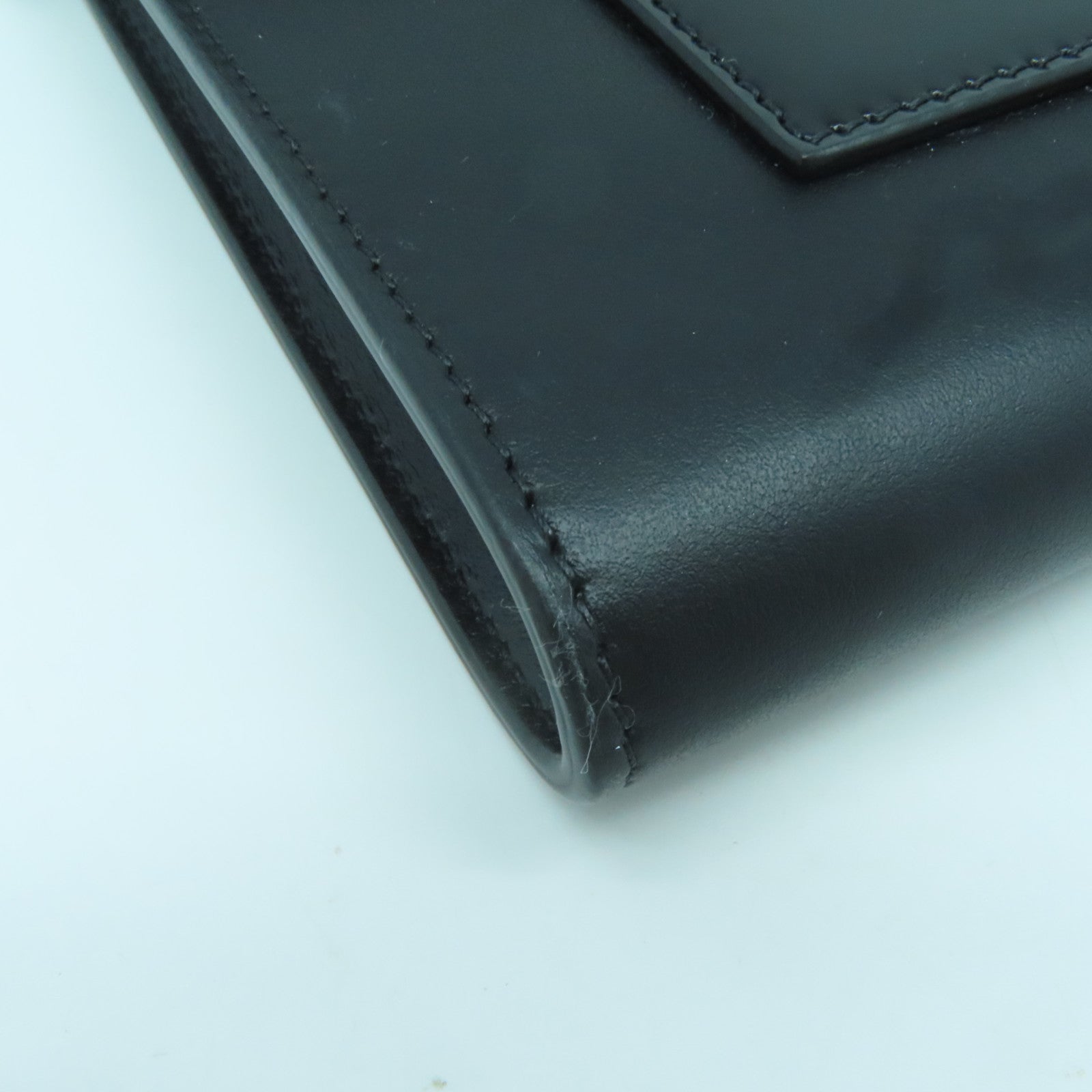 CELINE 牛皮皮革Chain Shoulder Bag銀扣鏈帶肩背袋黑色