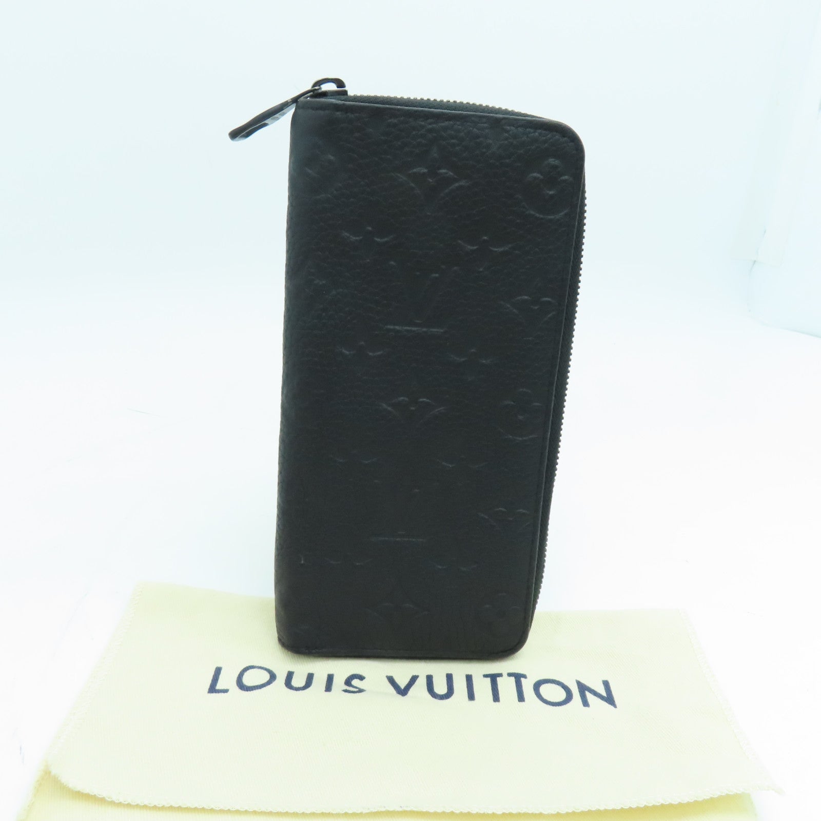 LOUIS VUITTON Monogram Empreinte Zippy Vertical Wallet长钱包黑色