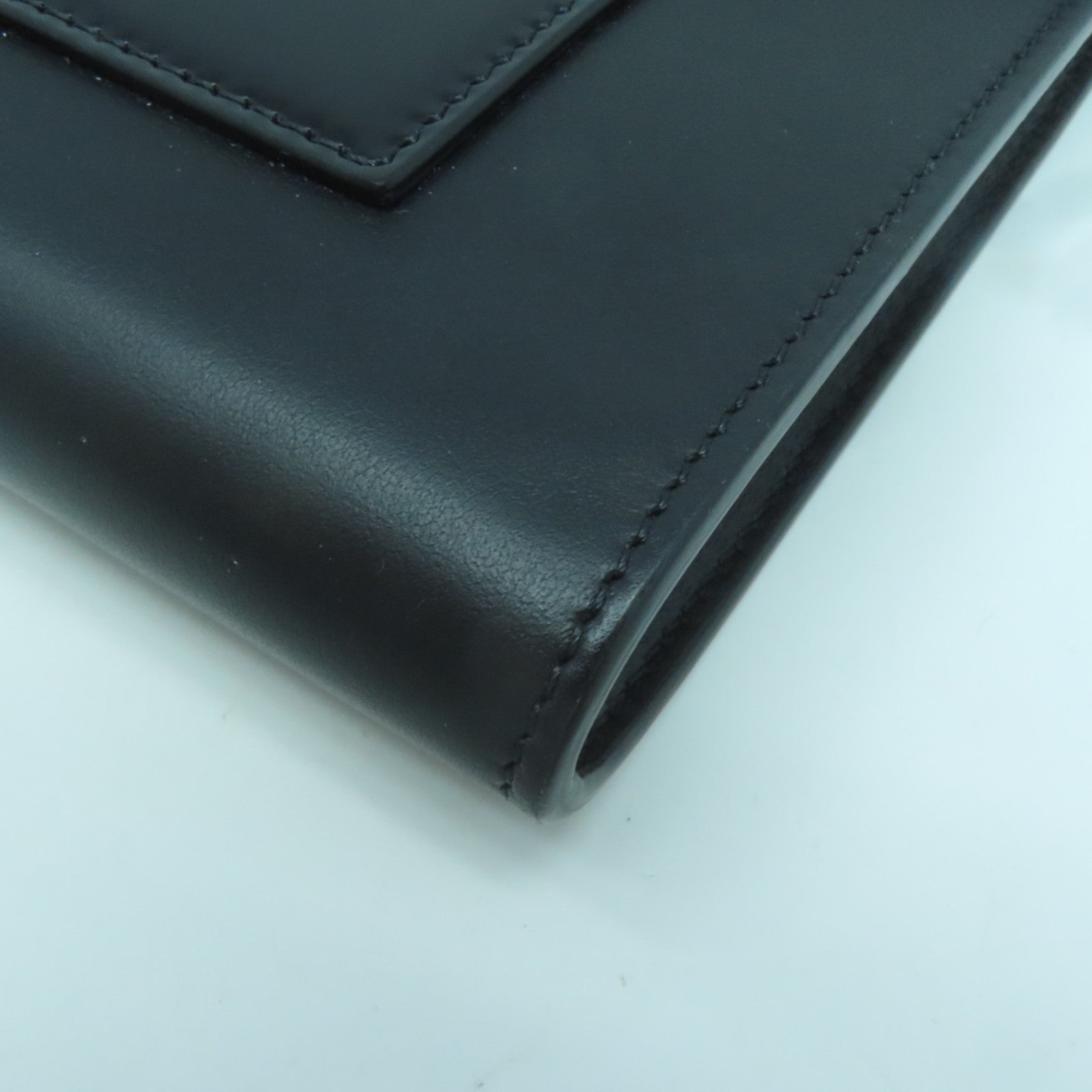CELINE 牛皮皮革Chain Shoulder Bag銀扣鏈帶肩背袋黑色