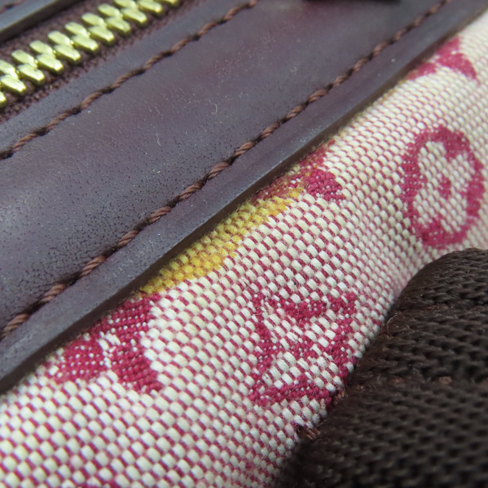 LOUIS VUITTON Monogram Mini Josephine PM金扣肩背袋酒红色
