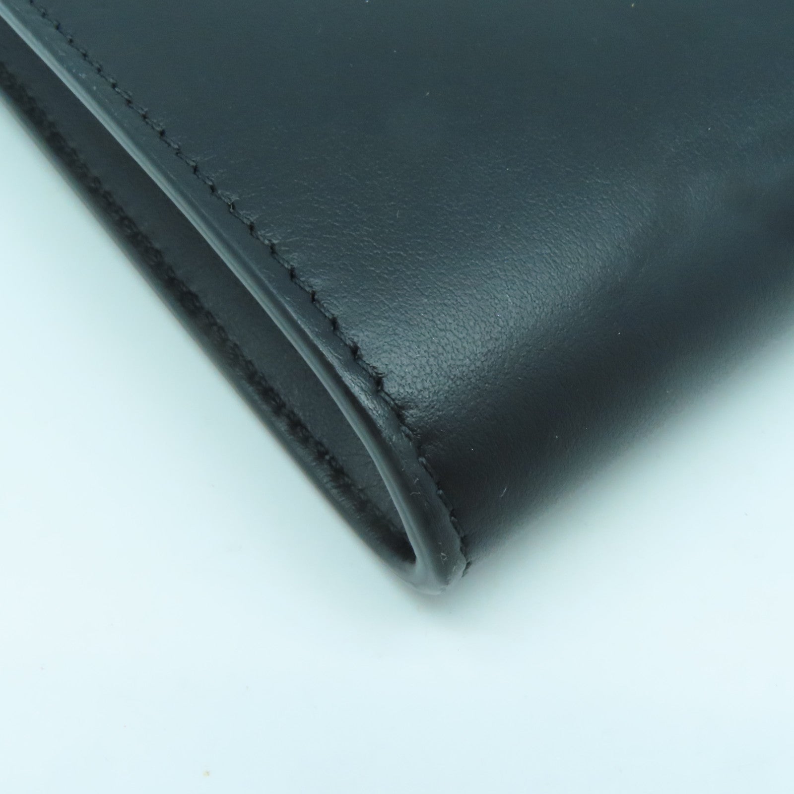 CELINE 牛皮皮革Chain Shoulder Bag銀扣鏈帶肩背袋黑色
