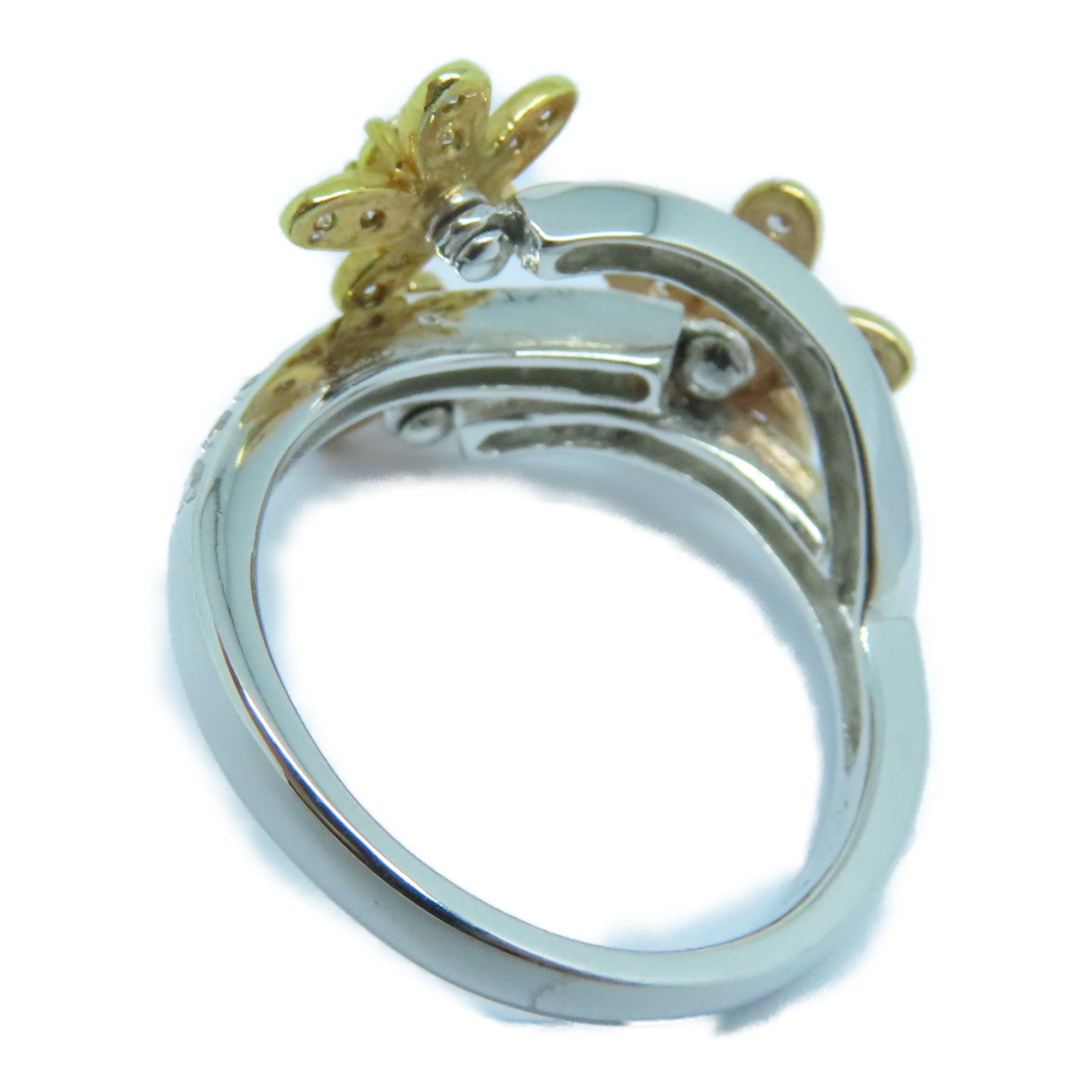 JEWELRY 18K White Gold/Gold Sapphire Ring 0.33ct Sapphire/0.51ct Diamond Ring US#6