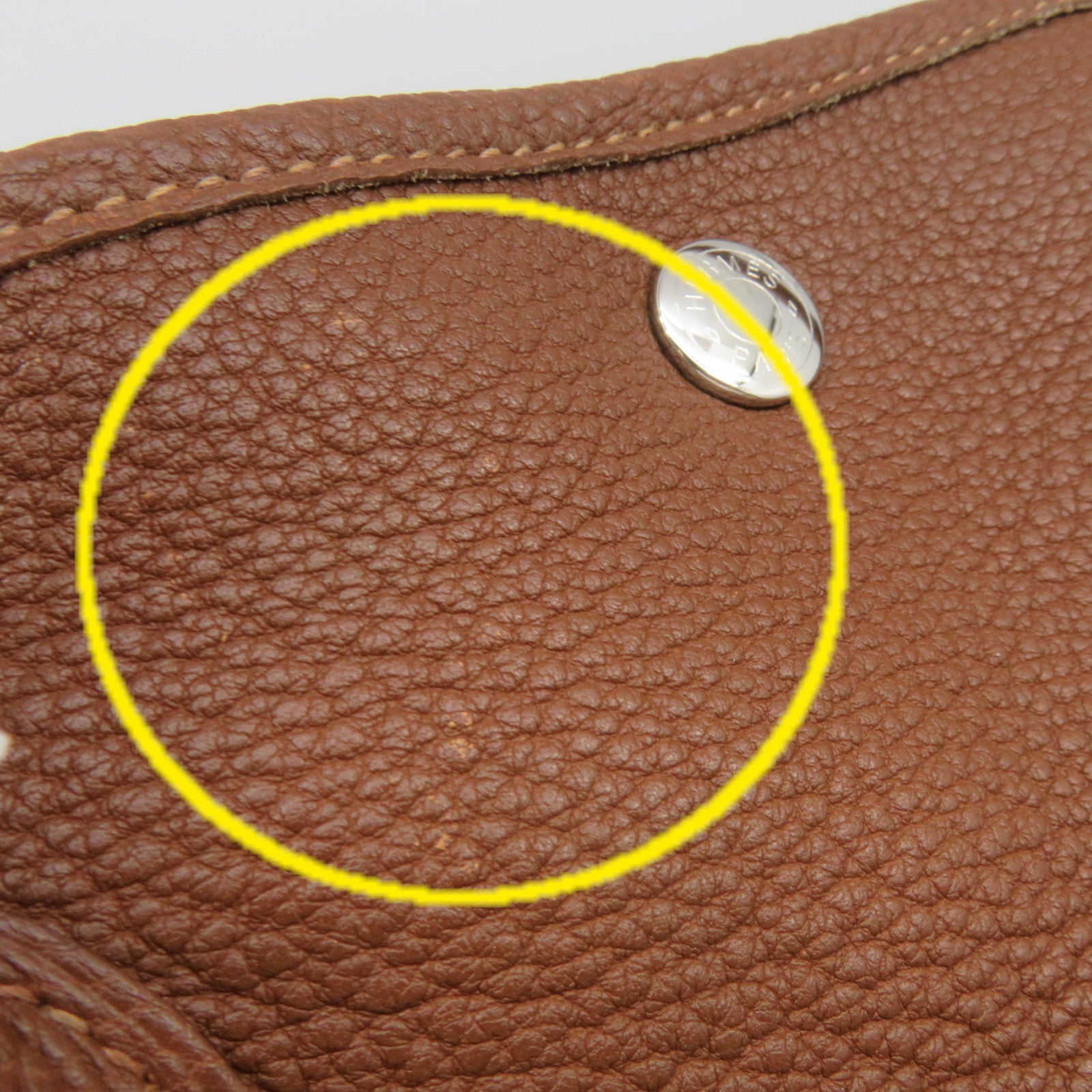 HERMES Negonda皮革Garden Party PM Tote Bag銀扣手挽袋經典駝色